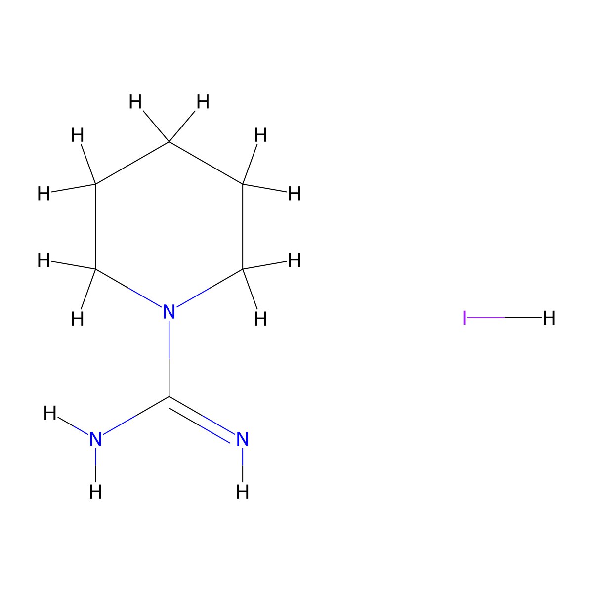 Piperidine-1-carboximidamide Hydroiodide molecular structure, CAS 102392-91-6