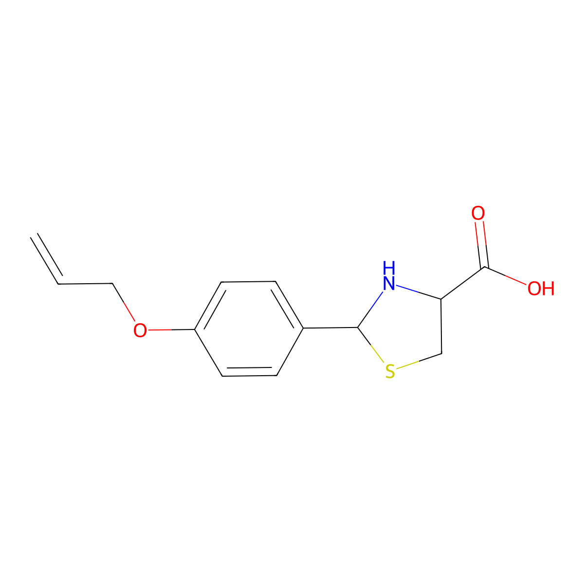 2-(4-Allyloxy-phenyl)-thiazolidine-4-carboxylic acid molecular structure, CAS 1023920-36-6