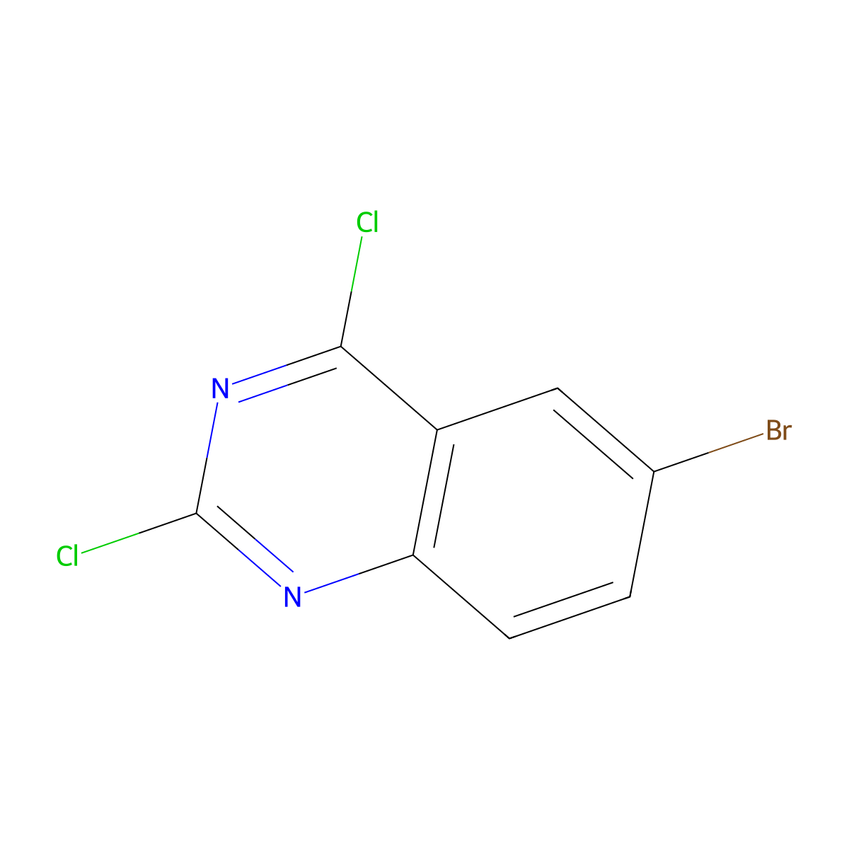 6-Bromo-2,4-dichloroquinazoline molecular structure, CAS 102393-82-8