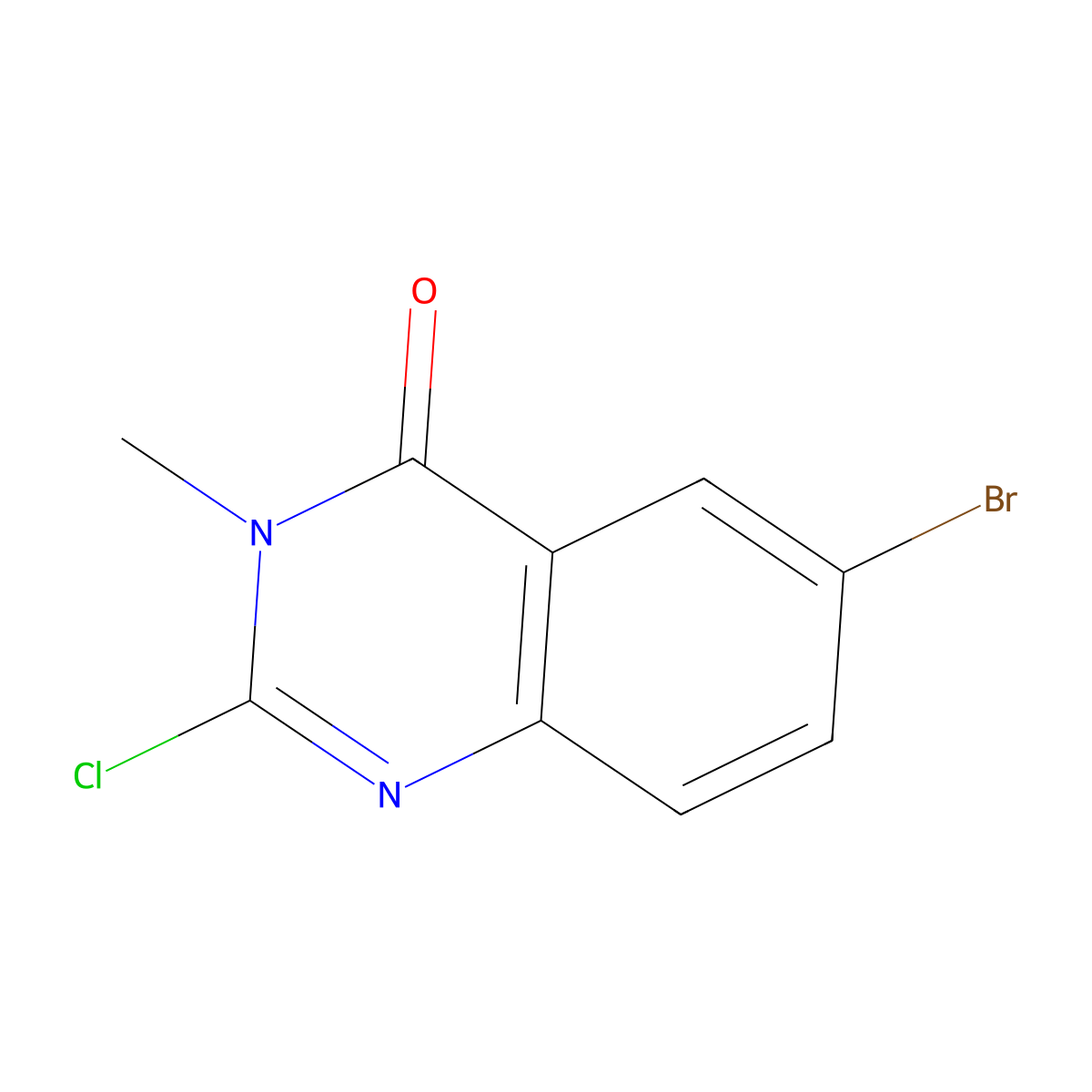 6-Bromo-2-chloro-3-methyl-3,4-dihydroquinazolin-4-one molecular structure, CAS 102393-83-9