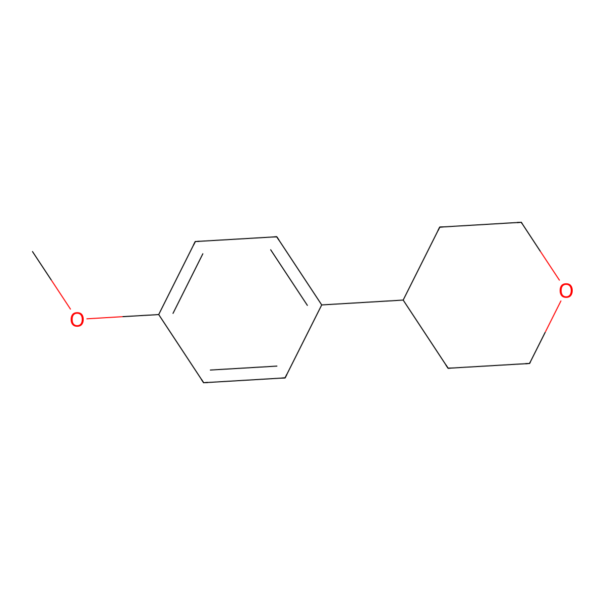 4-(4-methoxyphenyl)tetrahydro-2H-pyran molecular structure, CAS 1023937-38-3