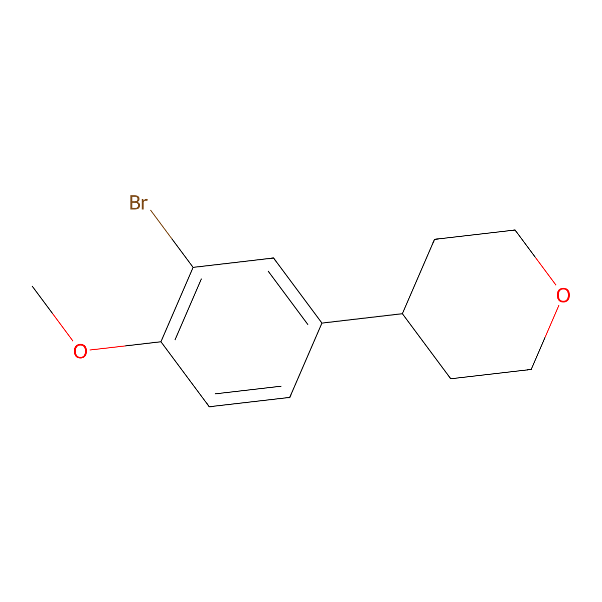 4-(3-Bromo-4-methoxyphenyl)-tetrahydropyran molecular structure, CAS 1023937-39-4
