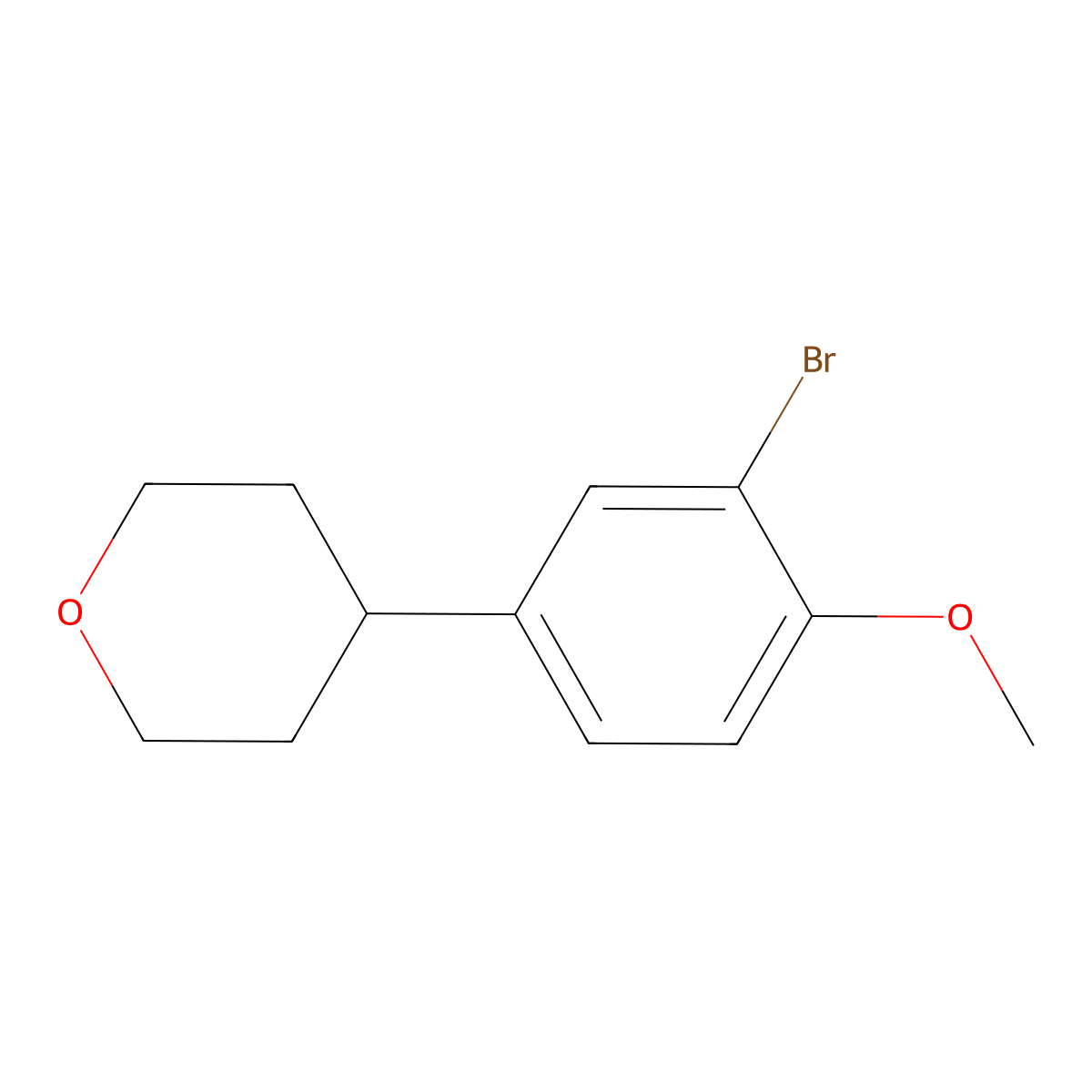 4-(3-Bromo-4-methoxyphenyl)-tetrahydropyran molecular structure, CAS 1023937-39-4