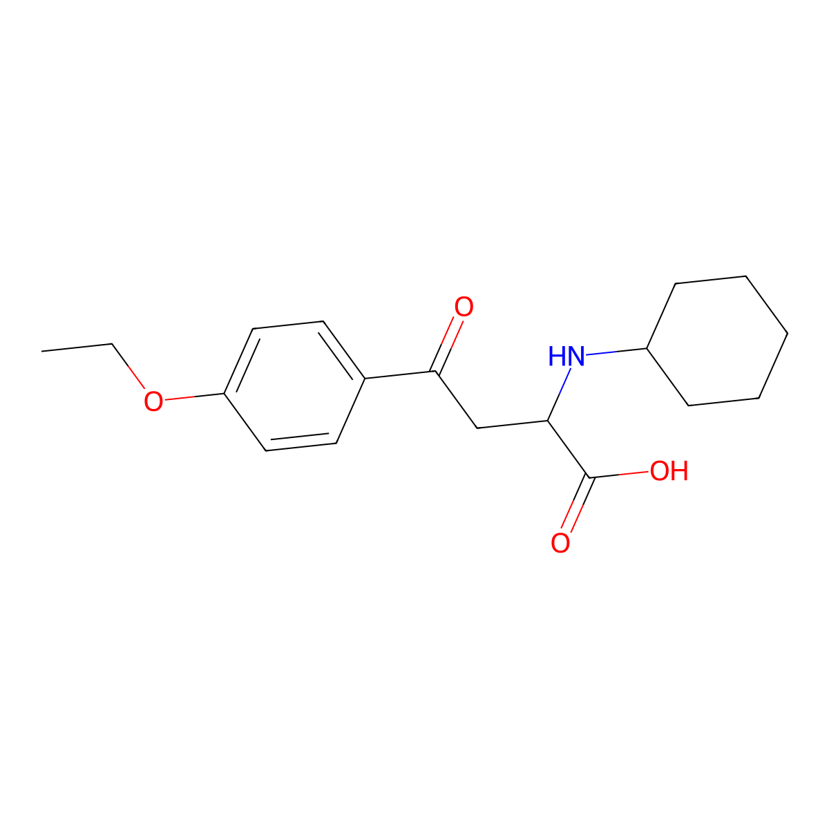 2-(Cyclohexylamino)-4-(4-ethoxyphenyl)-4-oxobutanoic acid molecular structure, CAS 1023945-71-2