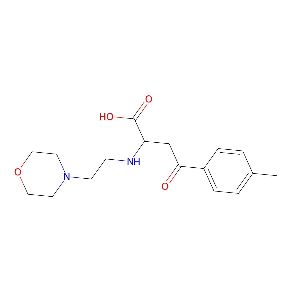 4-(4-Methylphenyl)-2-((2-morpholinoethyl)amino)-4-oxobutanoic acid molecular structure, CAS 1023947-01-4