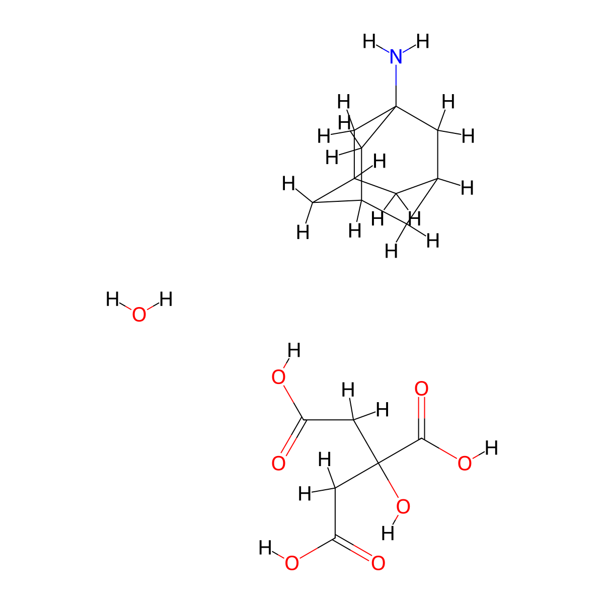 1-Adamantanamine citrate, monohydrate molecular structure, CAS 102395-13-1