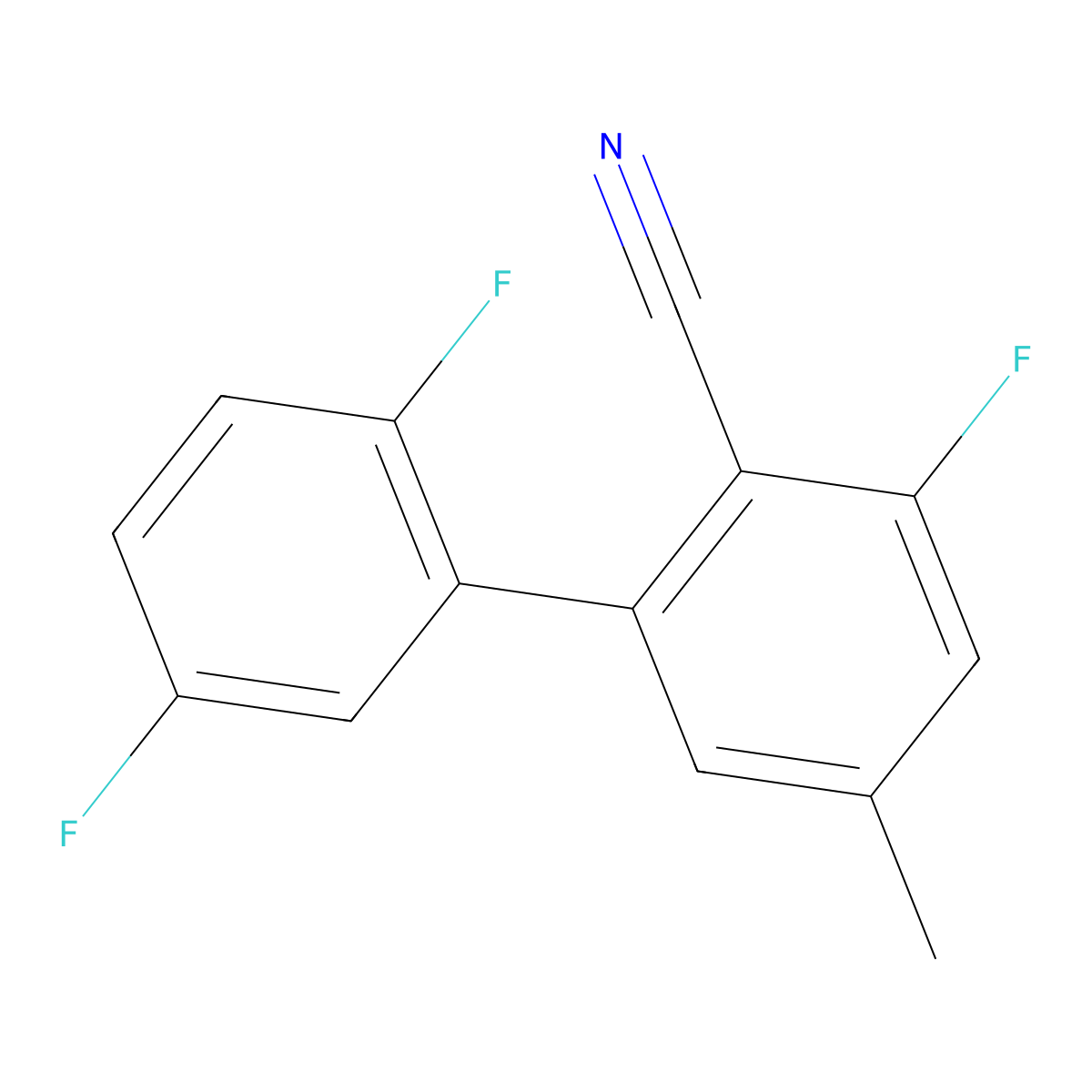 2',3,5'-Trifluoro-5-methyl[1,1'-biphenyl]-2-carbonitrile molecular structure, CAS 1023971-90-5