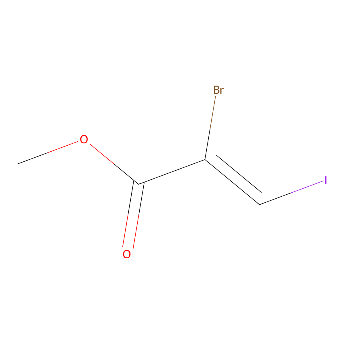 methyl (2Z)-2-bromo-3-iodoprop-2-enoate molecular structure, CAS 1024000-63-2