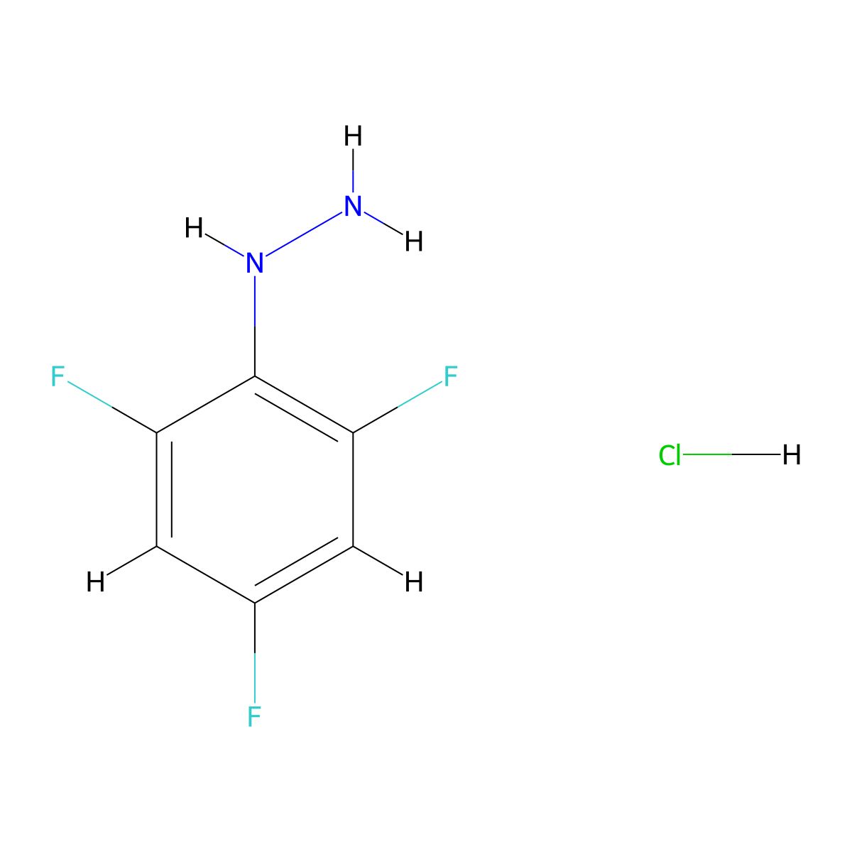 (2,4,6-Trifluorophenyl)hydrazine hydrochloride molecular structure, CAS 1024006-01-6