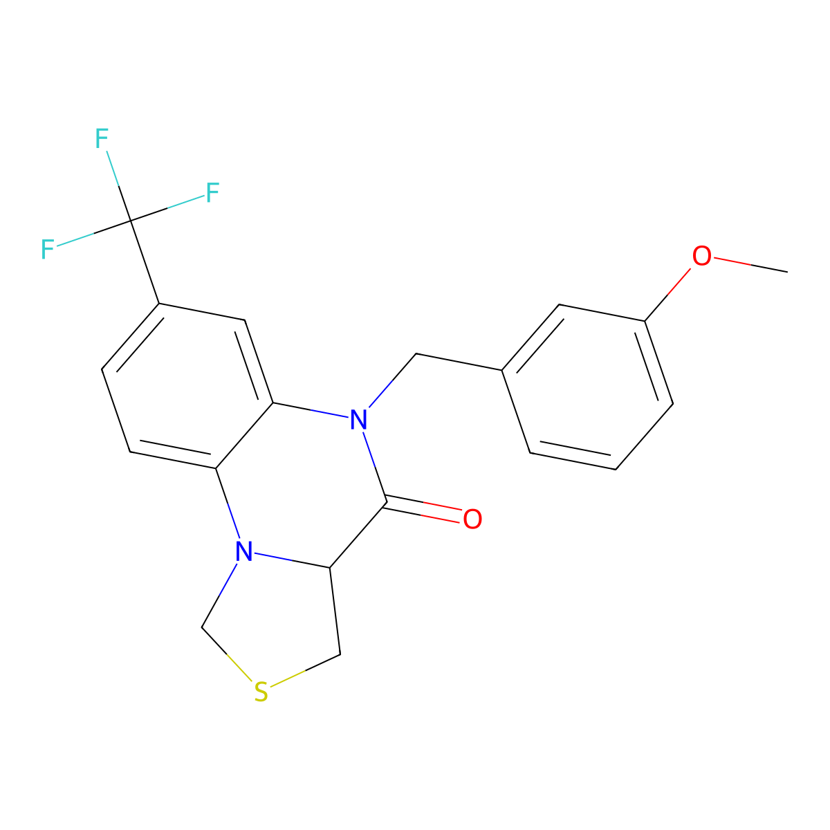 5-(3-methoxybenzyl)-7-(trifluoromethyl)-3,3a-dihydro[1,3]thiazolo[3,4-a]quinoxalin-4(5H)-one molecular structure, CAS 1024017-57-9