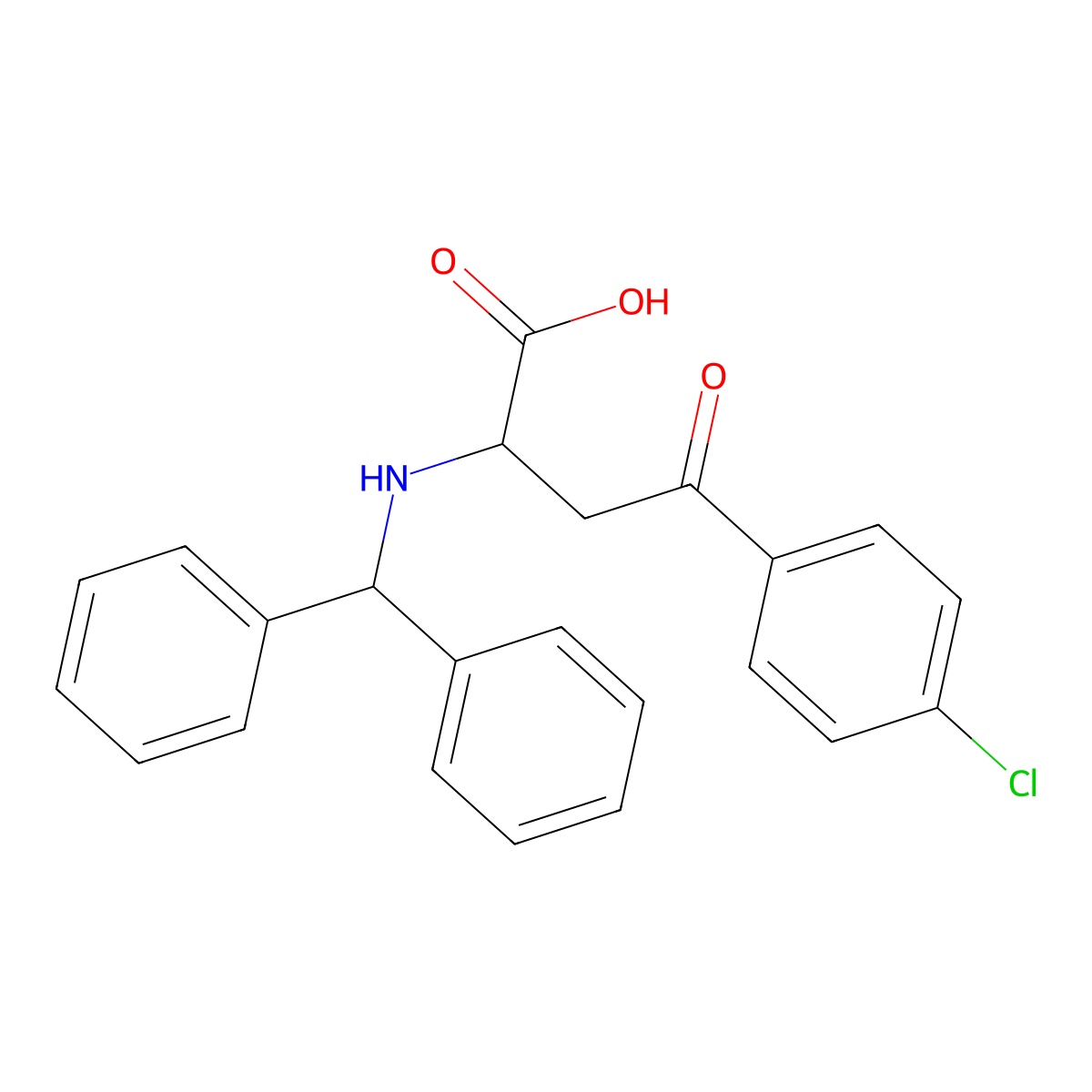 2-(Benzhydrylamino)-4-(4-chlorophenyl)-4-oxobutanoic acid molecular structure, CAS 1024017-58-0