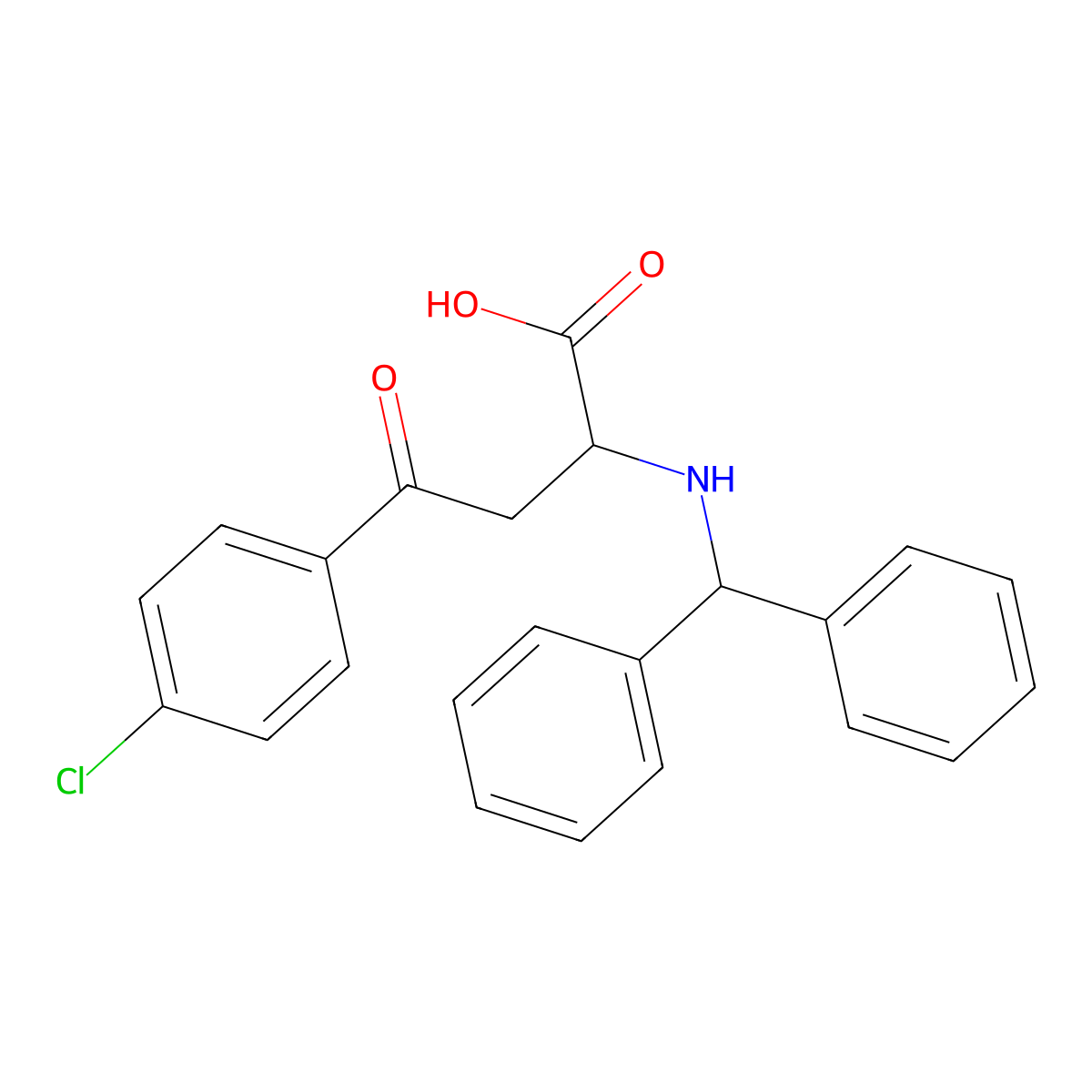 2-(Benzhydrylamino)-4-(4-chlorophenyl)-4-oxobutanoic acid molecular structure, CAS 1024017-58-0