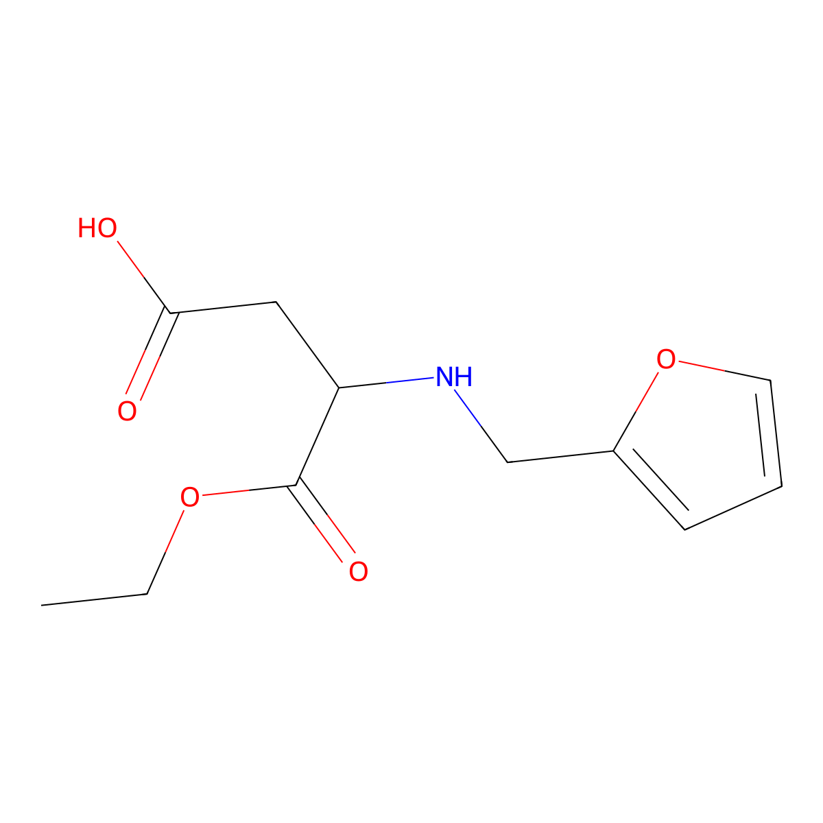 4-Ethoxy-3-(furan-2-ylmethylamino)-4-oxobutanoic acid molecular structure, CAS 1024018-26-5