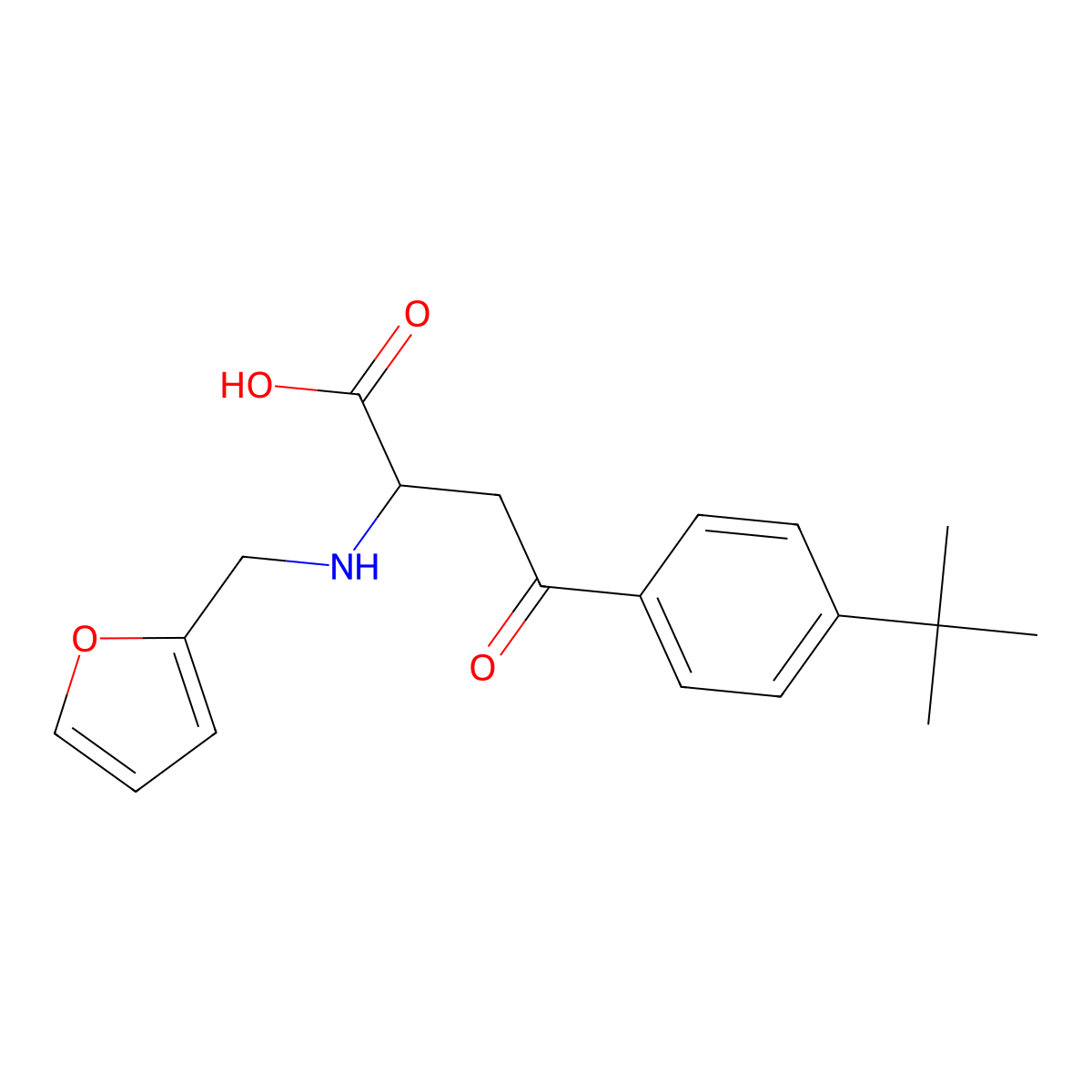 4-(4-(Tert-butyl)phenyl)-2-((2-furylmethyl)amino)-4-oxobutanoic acid molecular structure, CAS 1024018-38-9