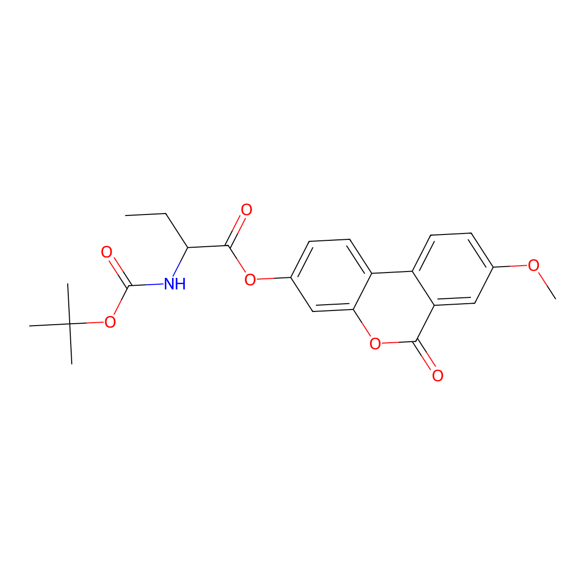 8-methoxy-6-oxo-6H-benzo[c]chromen-3-yl 2-[(tert-butoxycarbonyl)amino]butanoate molecular structure, CAS 1024018-44-7
