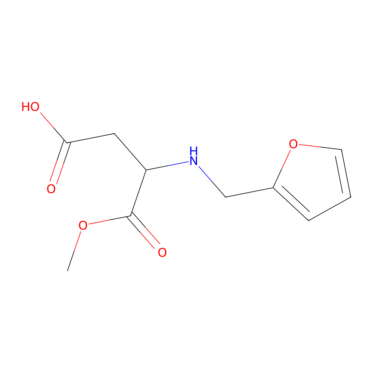 3-(Furan-2-ylmethylamino)-4-methoxy-4-oxobutanoic acid molecular structure, CAS 1024018-61-8