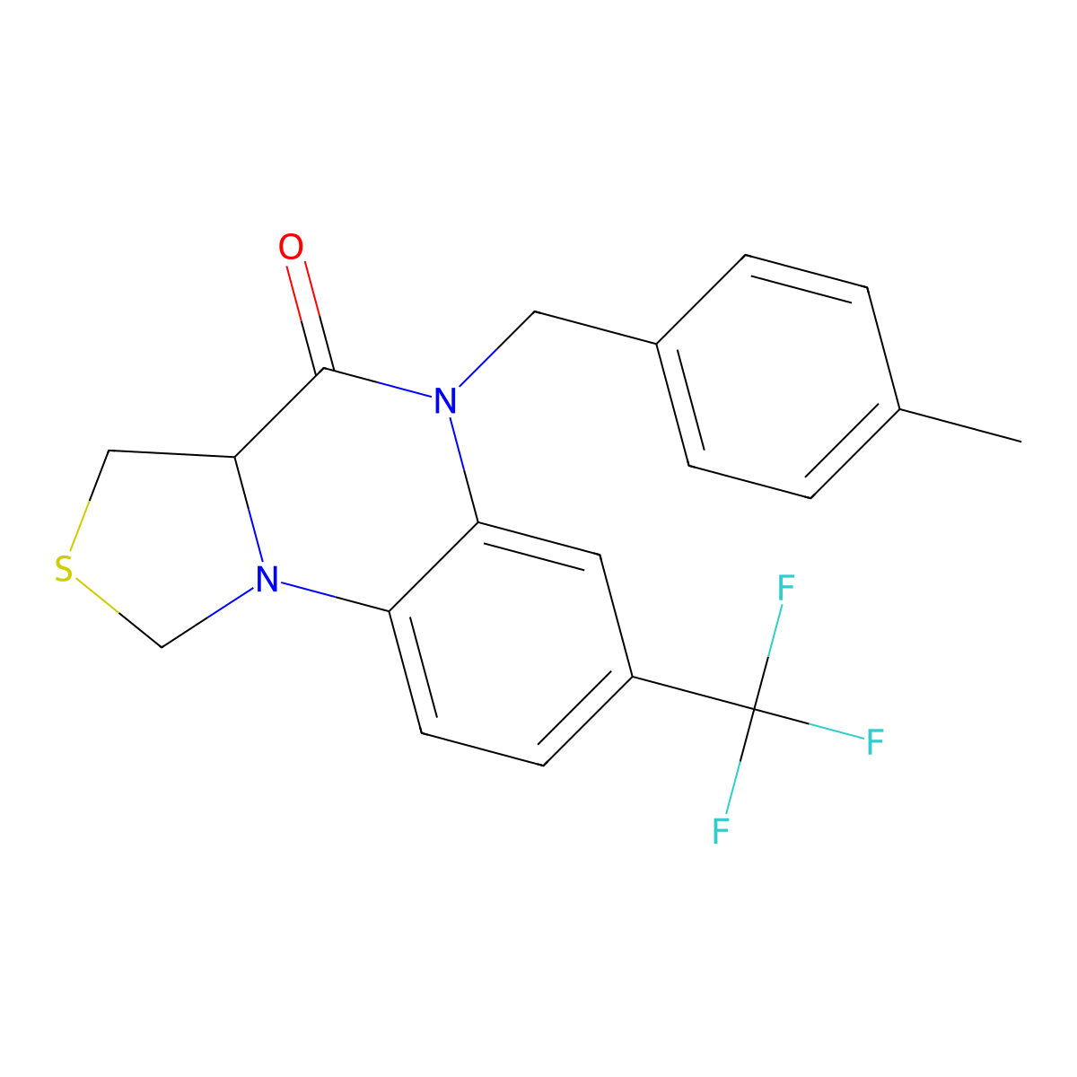 5-(4-methylbenzyl)-7-(trifluoromethyl)-3,3a-dihydro[1,3]thiazolo[3,4-a]quinoxalin-4(5H)-one molecular structure, CAS 1024019-81-5