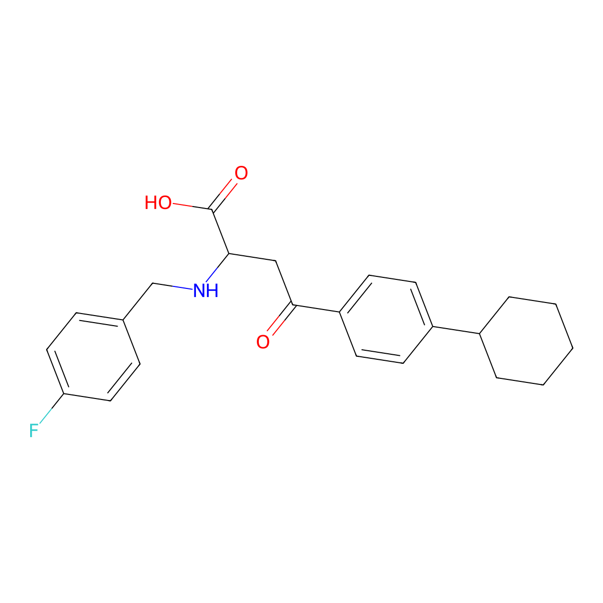 4-(4-Cyclohexylphenyl)-2-{[(4-fluorophenyl)methyl]amino}-4-oxobutanoic acid molecular structure, CAS 1024020-30-1