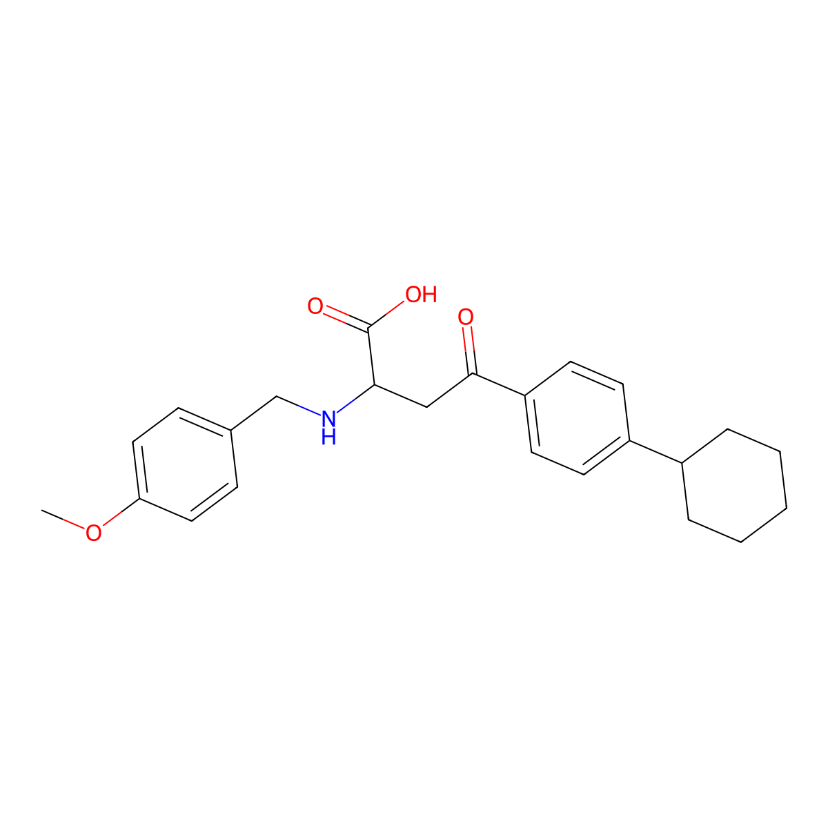 4-(4-Cyclohexylphenyl)-2-[(4-methoxybenzyl)amino]-4-oxobutanoic acid molecular structure, CAS 1024023-19-5