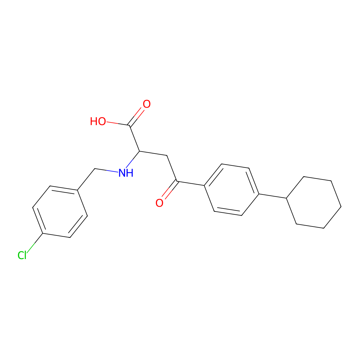 2-{[(4-Chlorophenyl)methyl]amino}-4-(4-cyclohexylphenyl)-4-oxobutanoic acid molecular structure, CAS 1024023-22-0