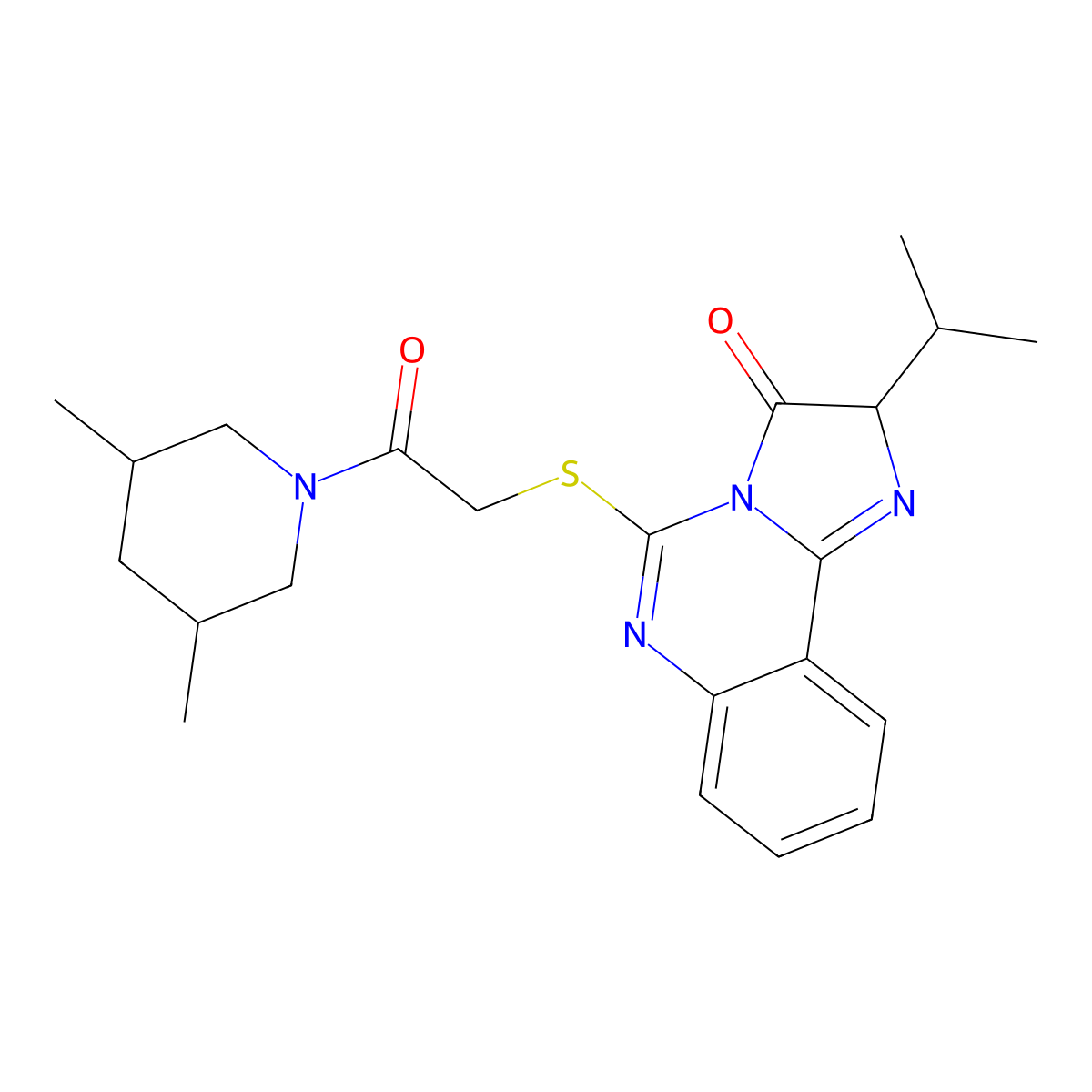 5-{[2-(3,5-dimethylpiperidin-1-yl)-2-oxoethyl]sulfanyl}-2-(propan-2-yl)-2H,3H-imidazo[1,2-c]quinazolin-3-one molecular structure, CAS 1024041-44-8