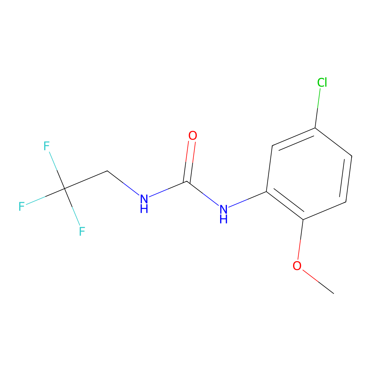 1-(5-Chloro-2-methoxyphenyl)-3-(2,2,2-trifluoroethyl)urea molecular structure, CAS 1024050-79-0