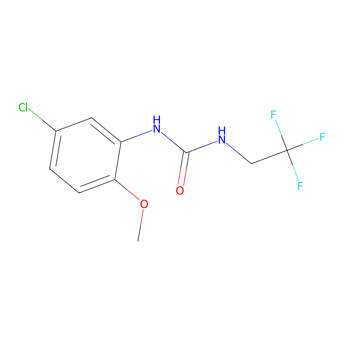1-(5-Chloro-2-methoxyphenyl)-3-(2,2,2-trifluoroethyl)urea molecular structure, CAS 1024050-79-0