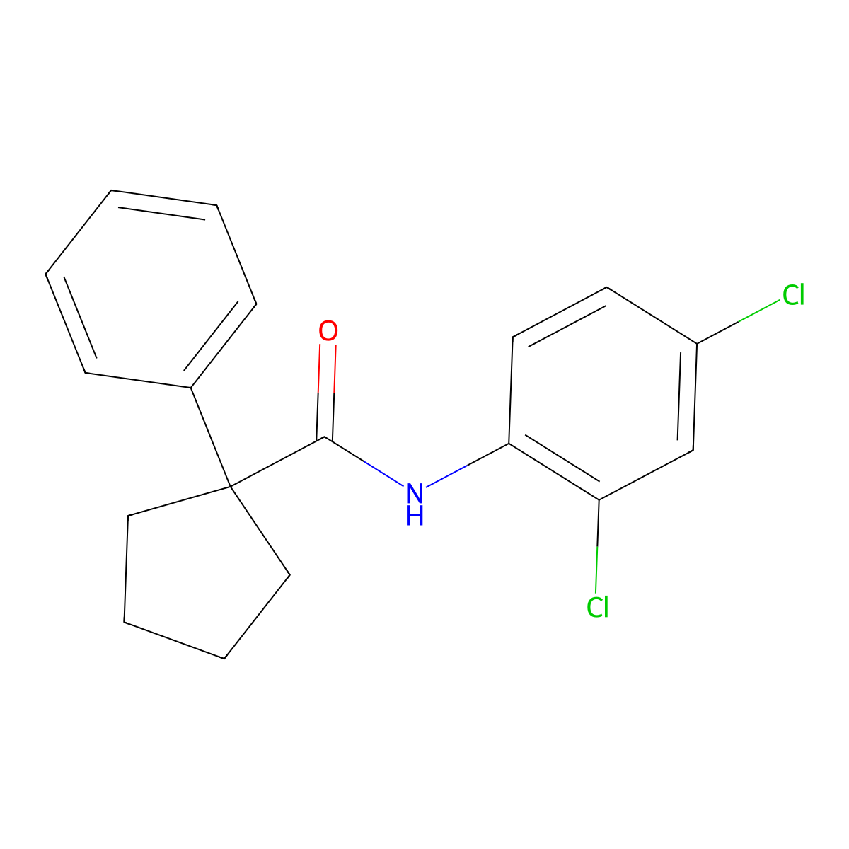 N-(2,4-dichlorophenyl)-1-phenylcyclopentane-1-carboxamide molecular structure, CAS 1024051-95-3