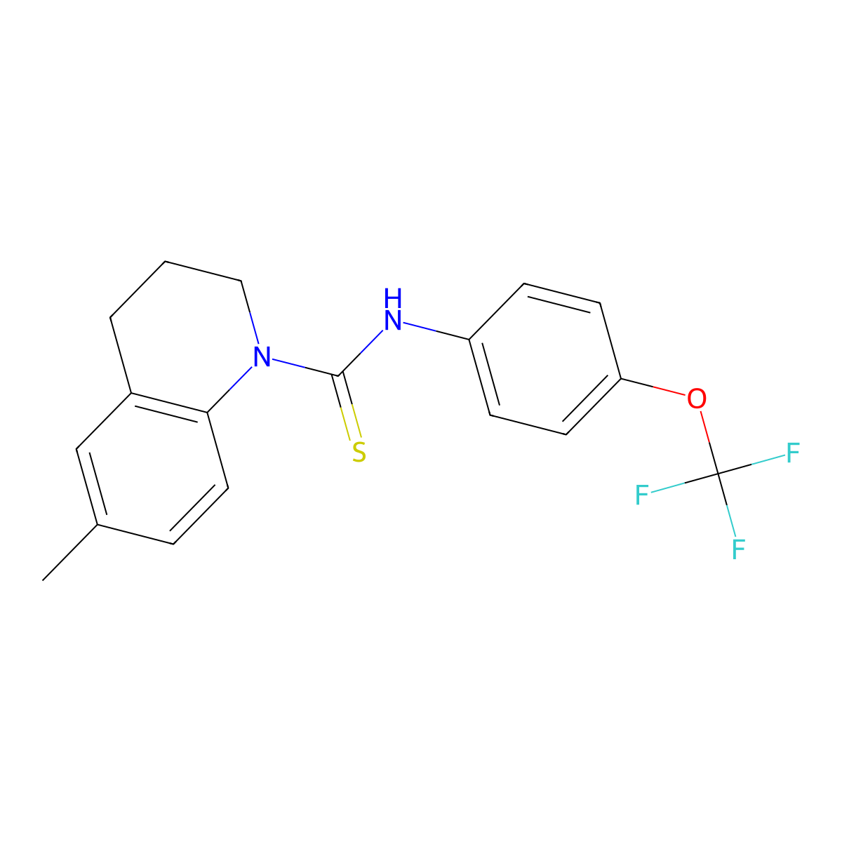 6-methyl-N-[4-(trifluoromethoxy)phenyl]-3,4-dihydro-2H-quinoline-1-carbothioamide molecular structure, CAS 1024052-82-1