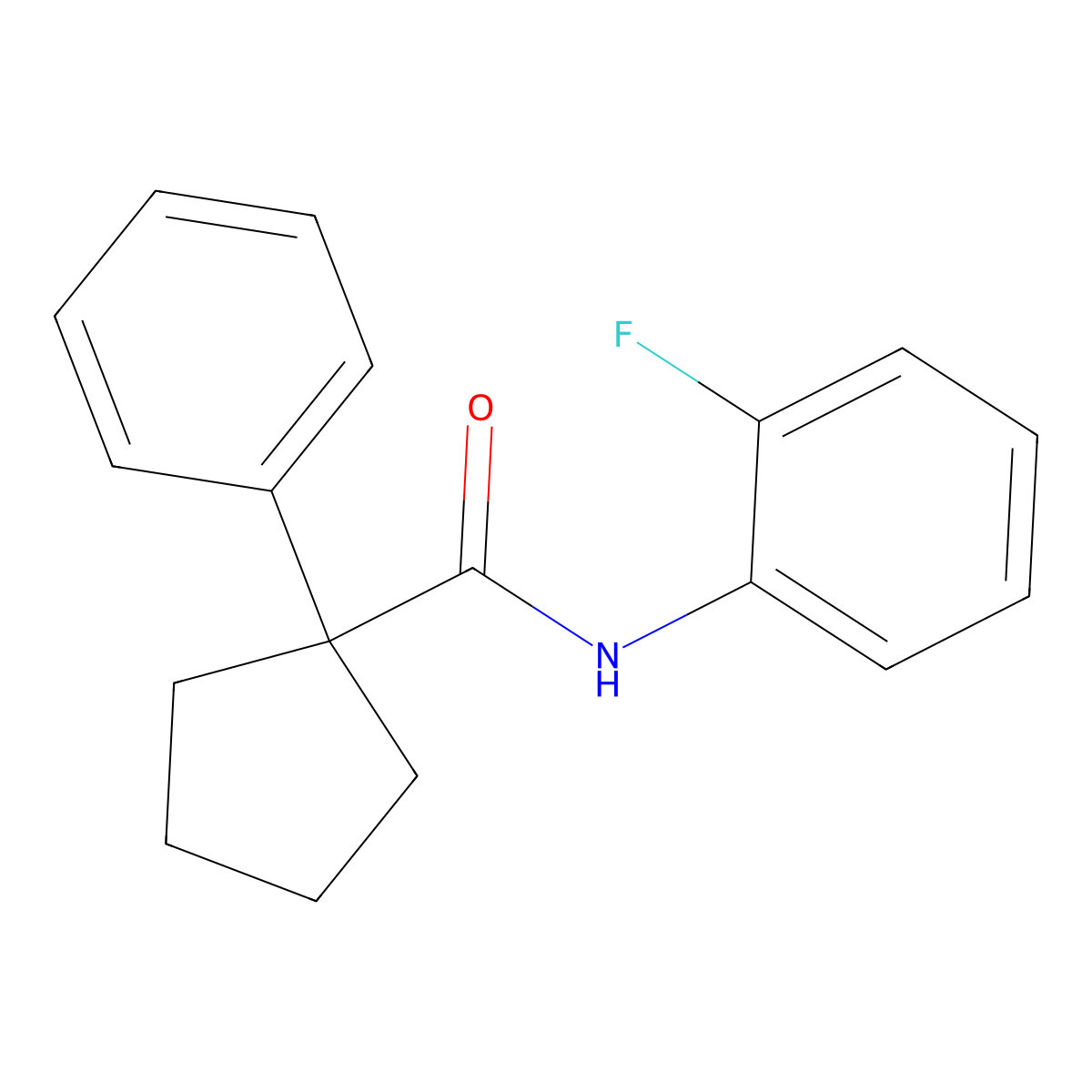 N-(2-fluorophenyl)-1-phenylcyclopentane-1-carboxamide molecular structure, CAS 1024053-51-7