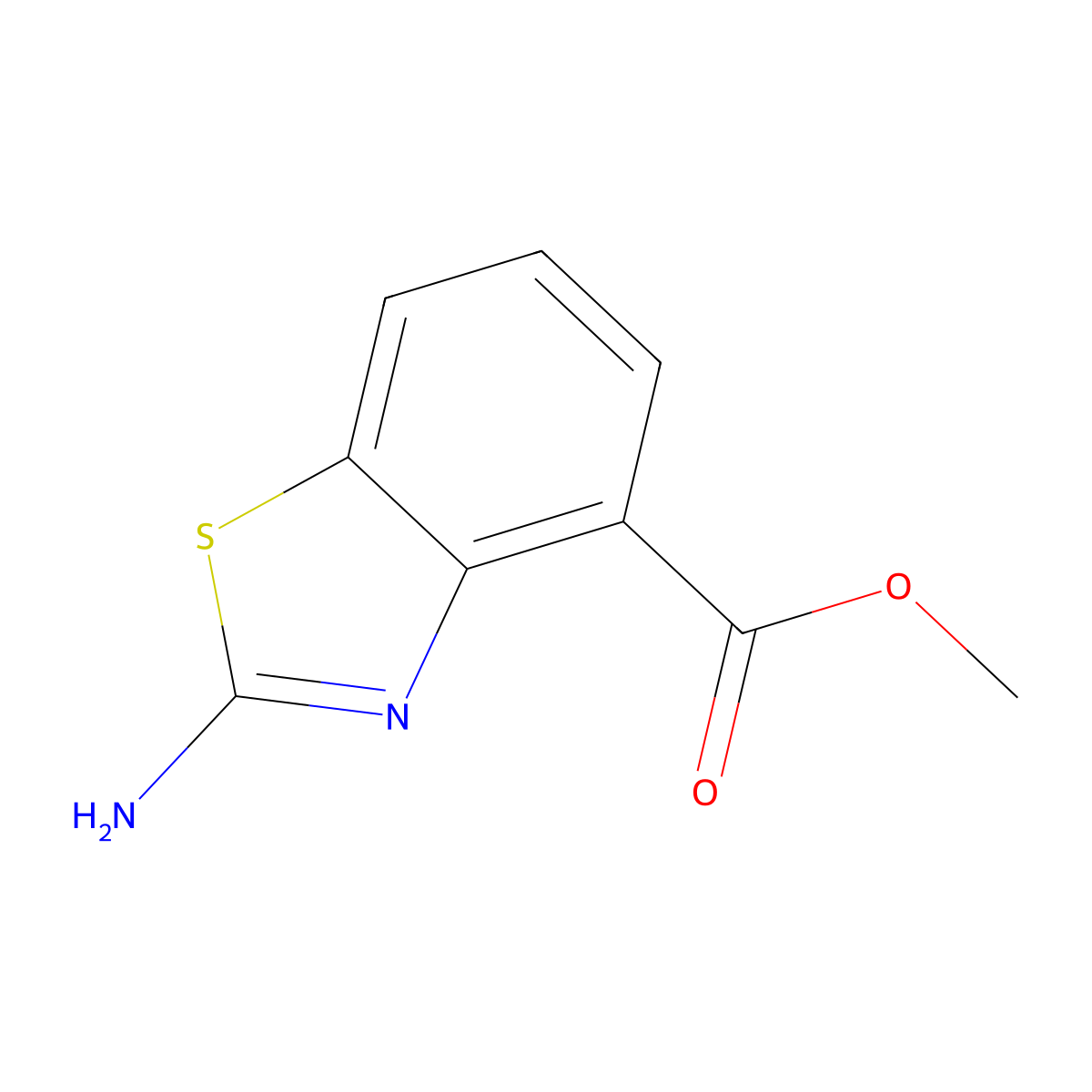 Methyl 2-aminobenzo[d]thiazole-4-carboxylate molecular structure, CAS 1024054-68-9