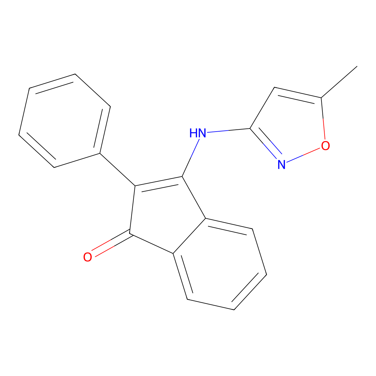 3-((5-Methylisoxazol-3-YL)amino)-2-phenylinden-1-one molecular structure, CAS 1024056-73-2