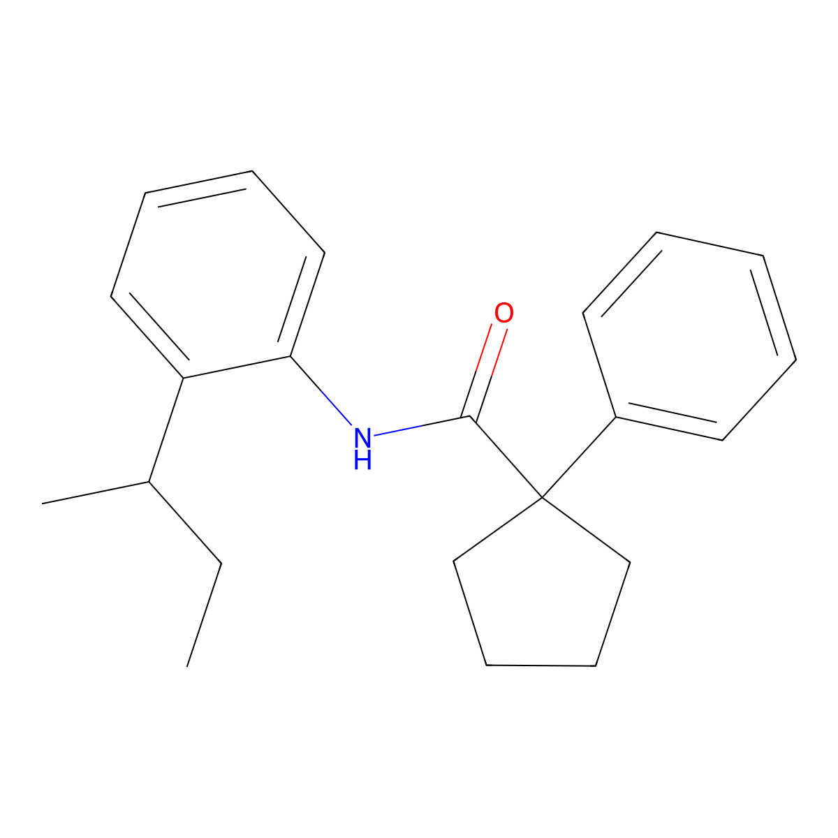 N-(2-(1-Methylpropyl)phenyl)(phenylcyclopentyl)formamide molecular structure, CAS 1024056-75-4