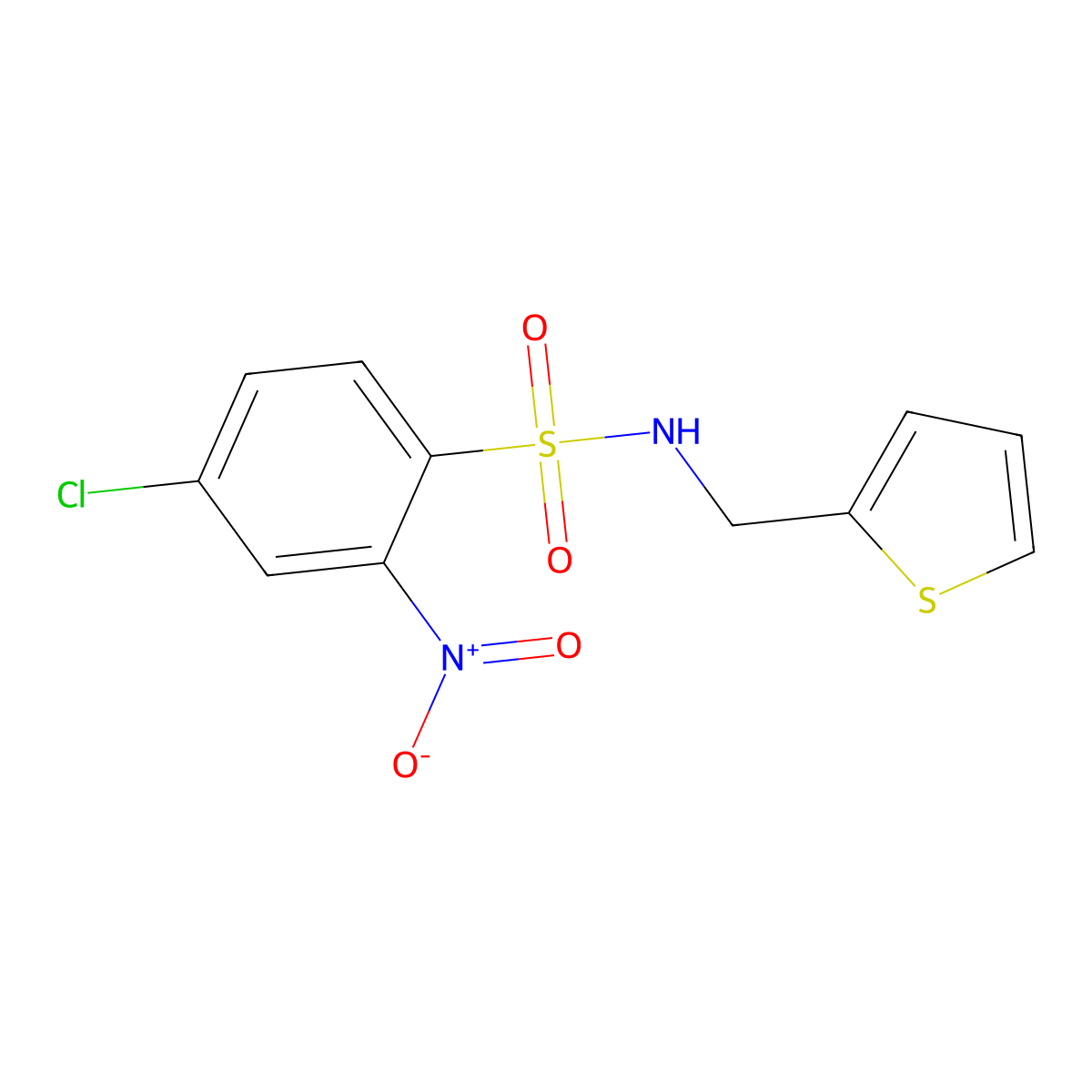 4-chloro-2-nitro-N-(thiophen-2-ylmethyl)benzenesulfonamide molecular structure, CAS 1024062-20-1
