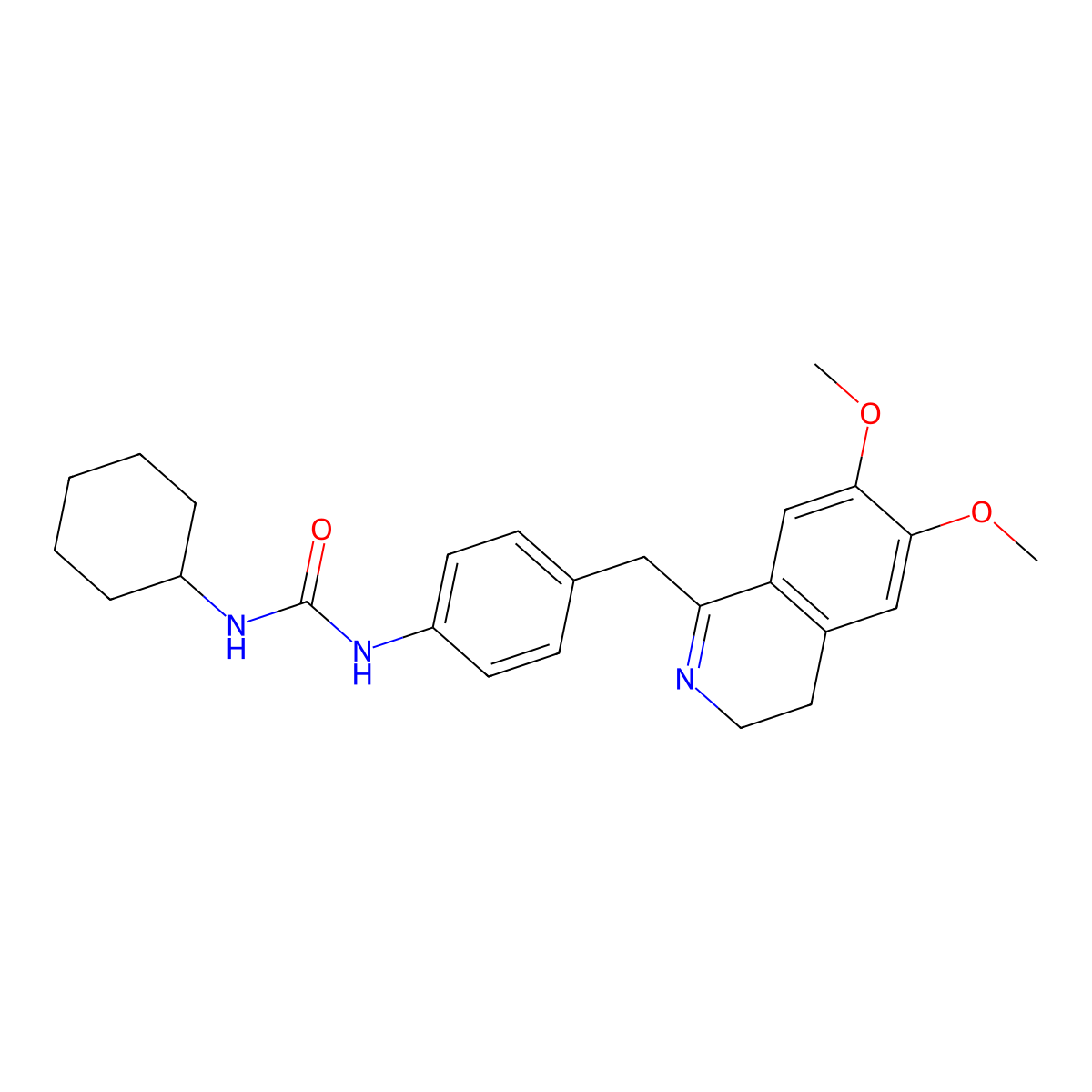1-Cyclohexyl-3-[4-[(6,7-dimethoxy-3,4-dihydroisoquinolin-1-yl)methyl]phenyl]urea molecular structure, CAS 1024062-66-5