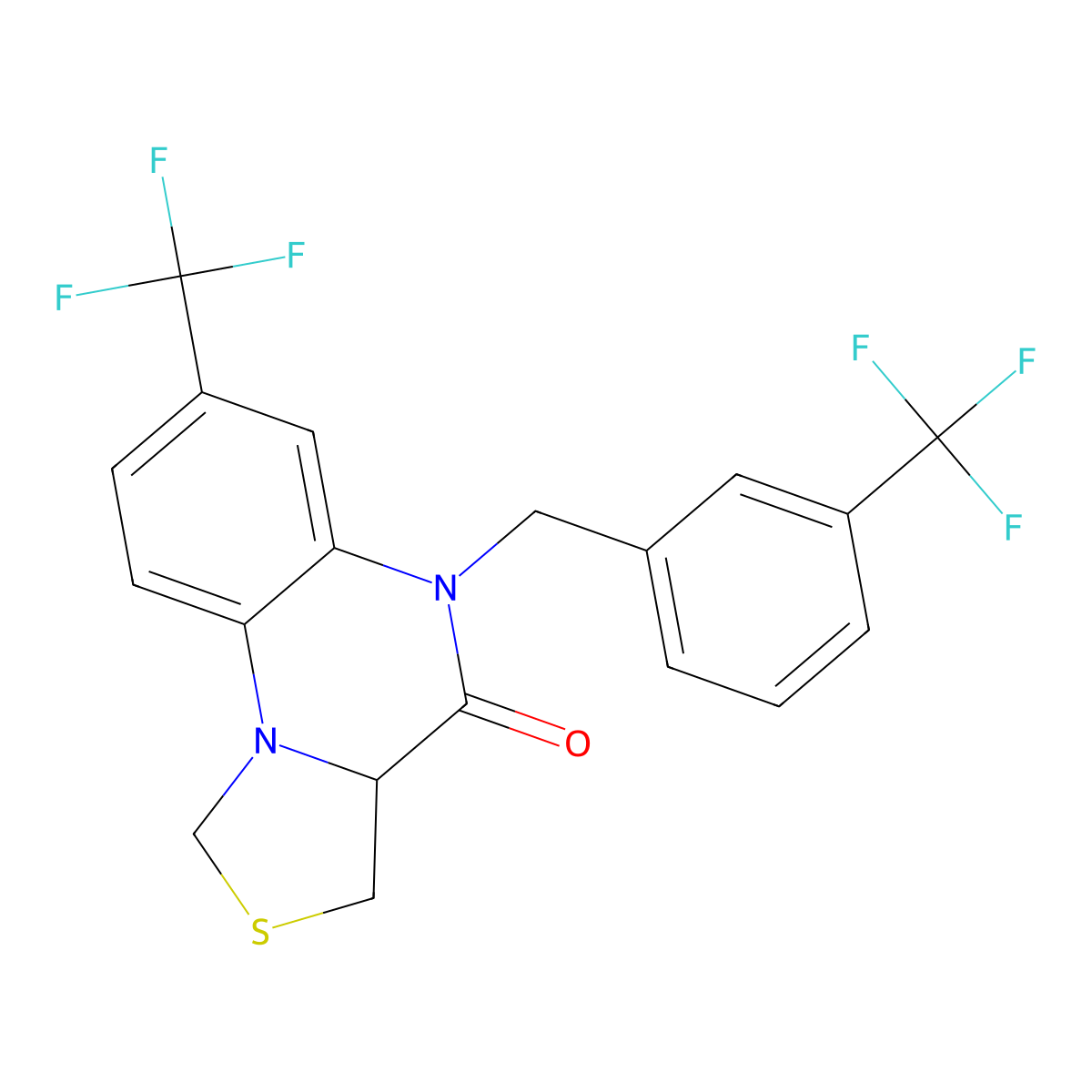 7-(trifluoromethyl)-5-[3-(trifluoromethyl)benzyl]-3,3a-dihydro[1,3]thiazolo[3,4-a]quinoxalin-4(5H)-one molecular structure, CAS 1024063-92-0
