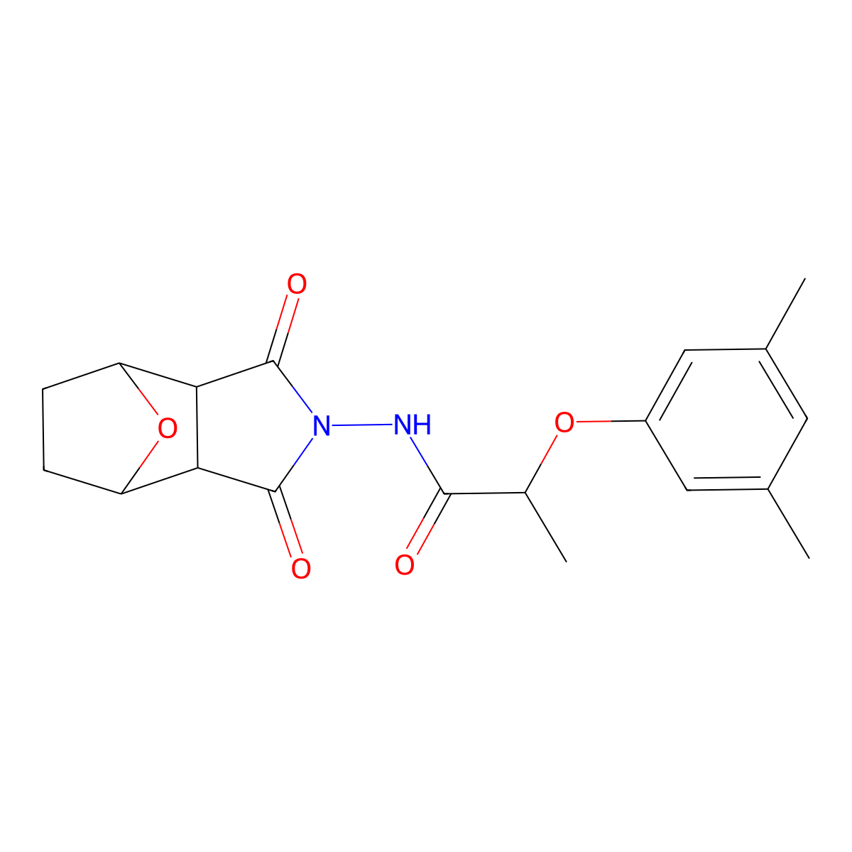 2-(3,5-dimethylphenoxy)-N-(1,3-dioxooctahydro-2H-4,7-epoxyisoindol-2-yl)propanamide molecular structure, CAS 1024068-16-3