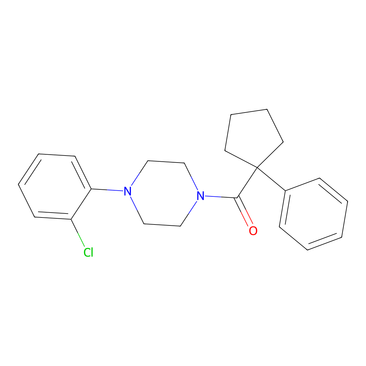 4-(2-Chlorophenyl)piperazinyl phenylcyclopentyl ketone molecular structure, CAS 1024068-20-9