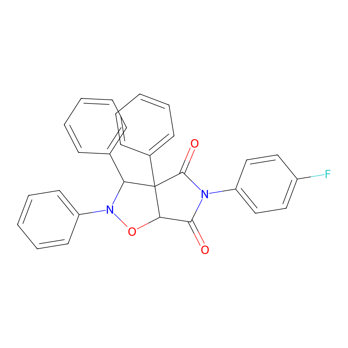 5-(4-fluorophenyl)-2,3,3a-triphenyldihydro-2H-pyrrolo[3,4-d][1,2]oxazole-4,6(3H,5H)-dione molecular structure, CAS 1024068-82-3