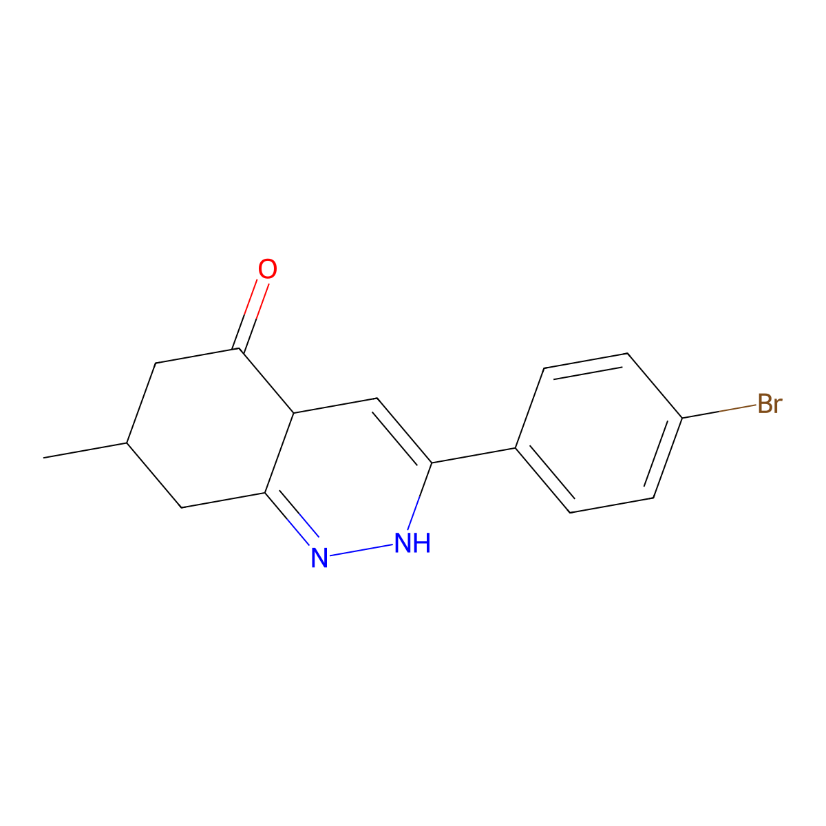 3-(4-bromophenyl)-7-methyl-4a,6,7,8-tetrahydro-2H-cinnolin-5-one molecular structure, CAS 1024074-57-4