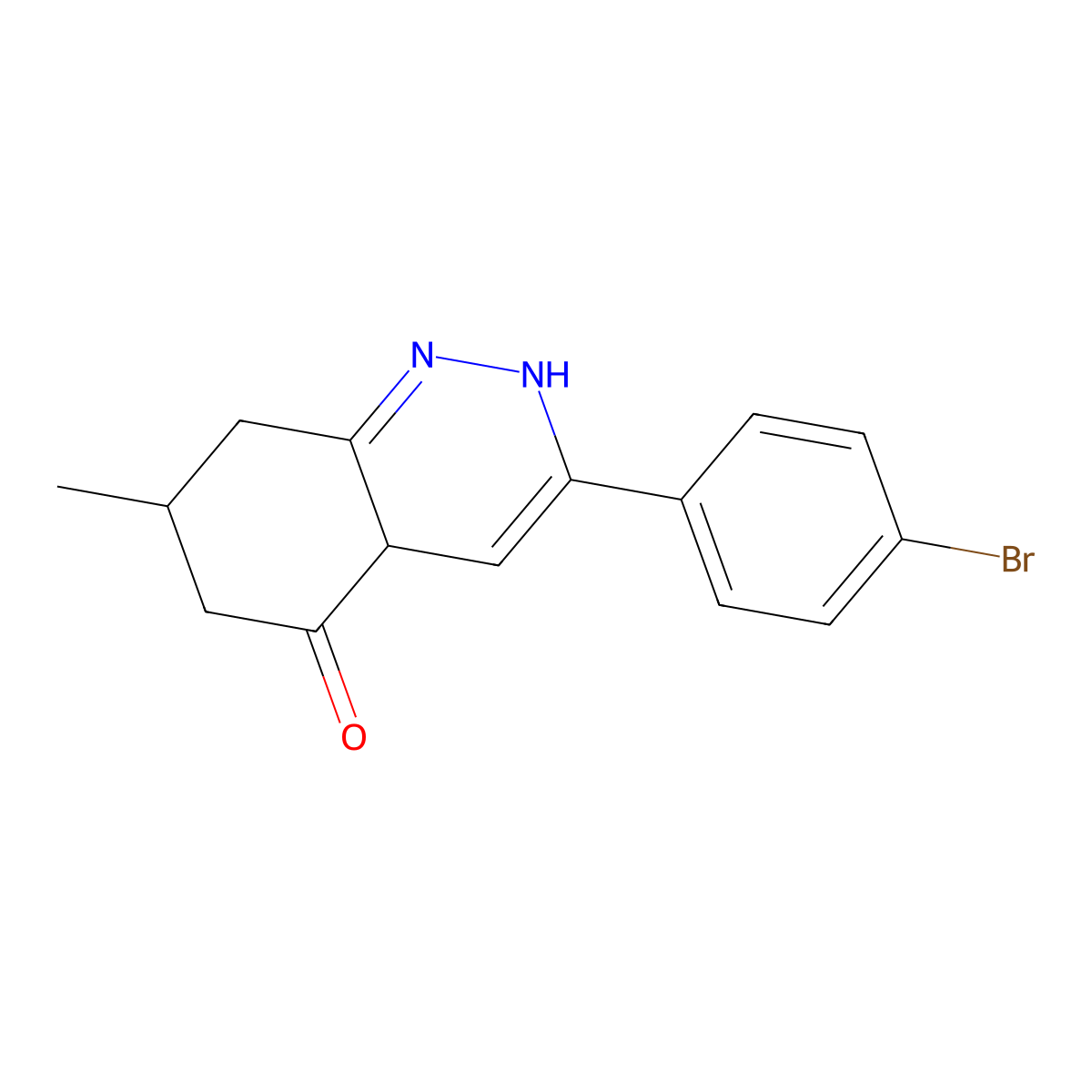 3-(4-bromophenyl)-7-methyl-4a,6,7,8-tetrahydro-2H-cinnolin-5-one molecular structure, CAS 1024074-57-4