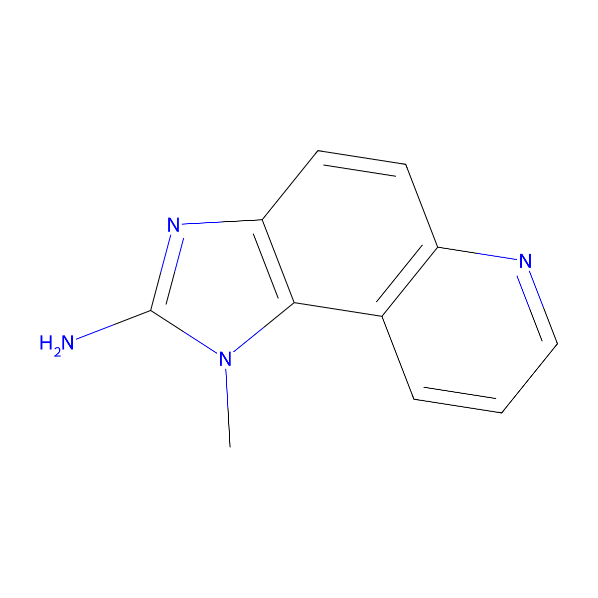 2-Amino-1-methylimidazo(4,5-f)quinoline molecular structure, CAS 102408-25-3