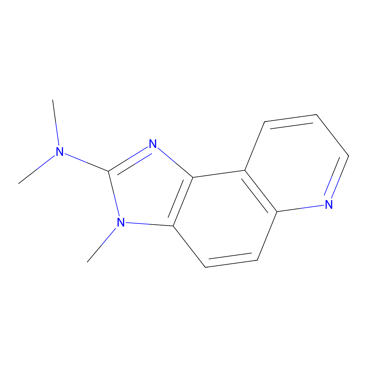 3-Methyl-2-dimethylamino-imidazo[4,5-f]quinoline molecular structure, CAS 102408-27-5