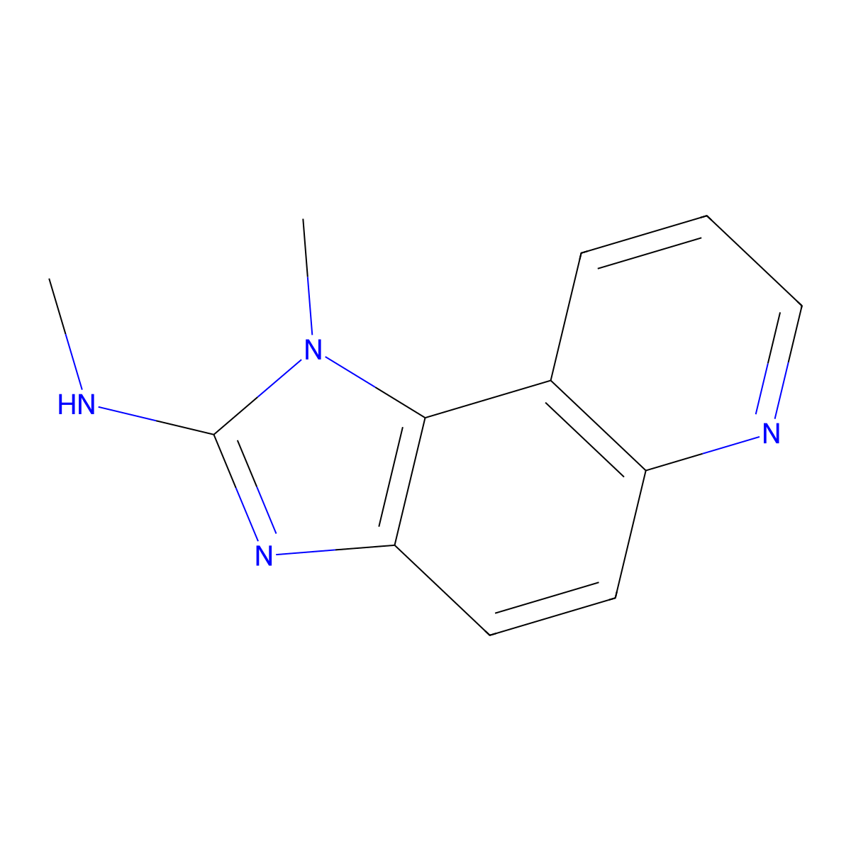 1-Methyl-2-methylaminoimidazo[4,5-F]quinoline molecular structure, CAS 102408-28-6