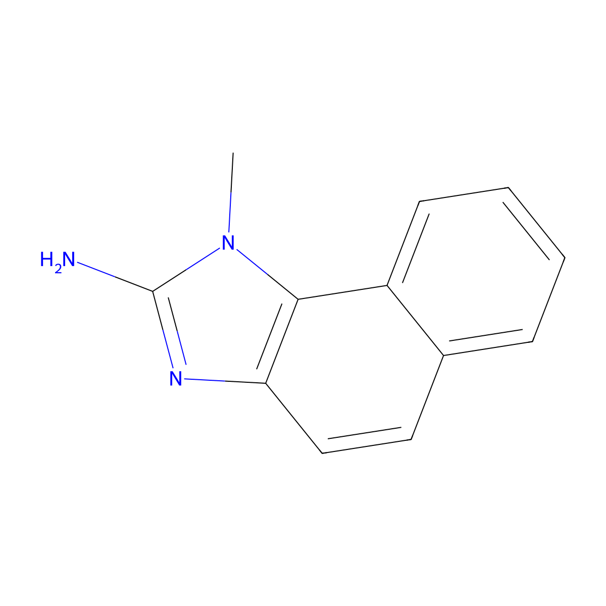 1-Methylbenzo[e]benzimidazol-2-amine molecular structure, CAS 102408-30-0
