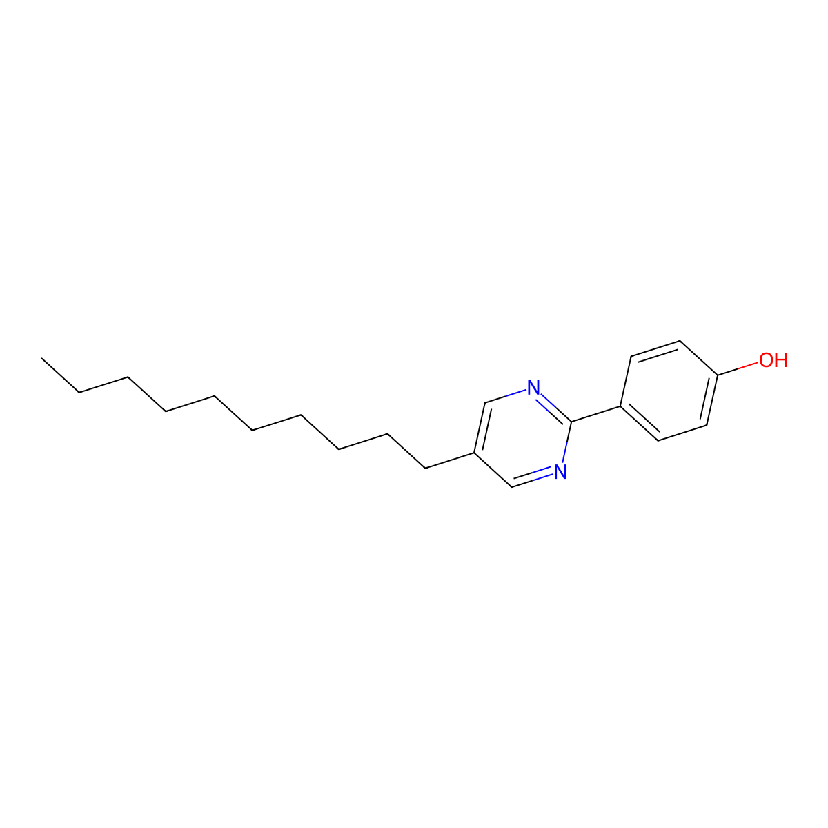 Phenol, 4-(5-decyl-2-pyrimidinyl)- molecular structure, CAS 102408-54-8
