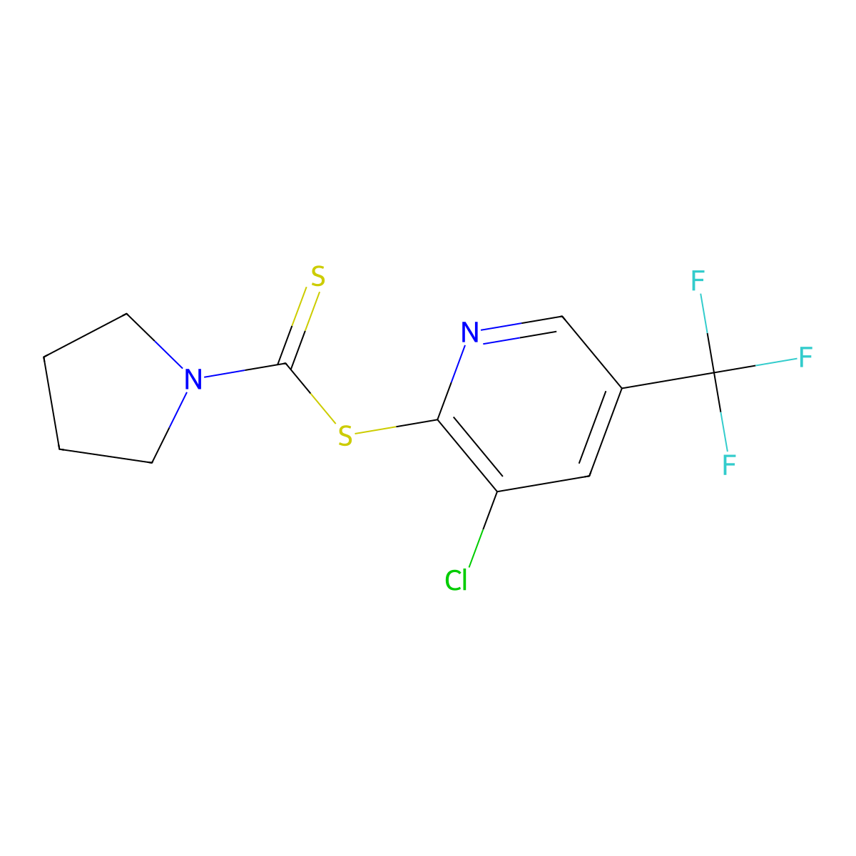 (3-Chloro-5-(trifluoromethyl)(2-pyridylthio))pyrrolidinylmethane-1-thione molecular structure, CAS 1024081-64-8