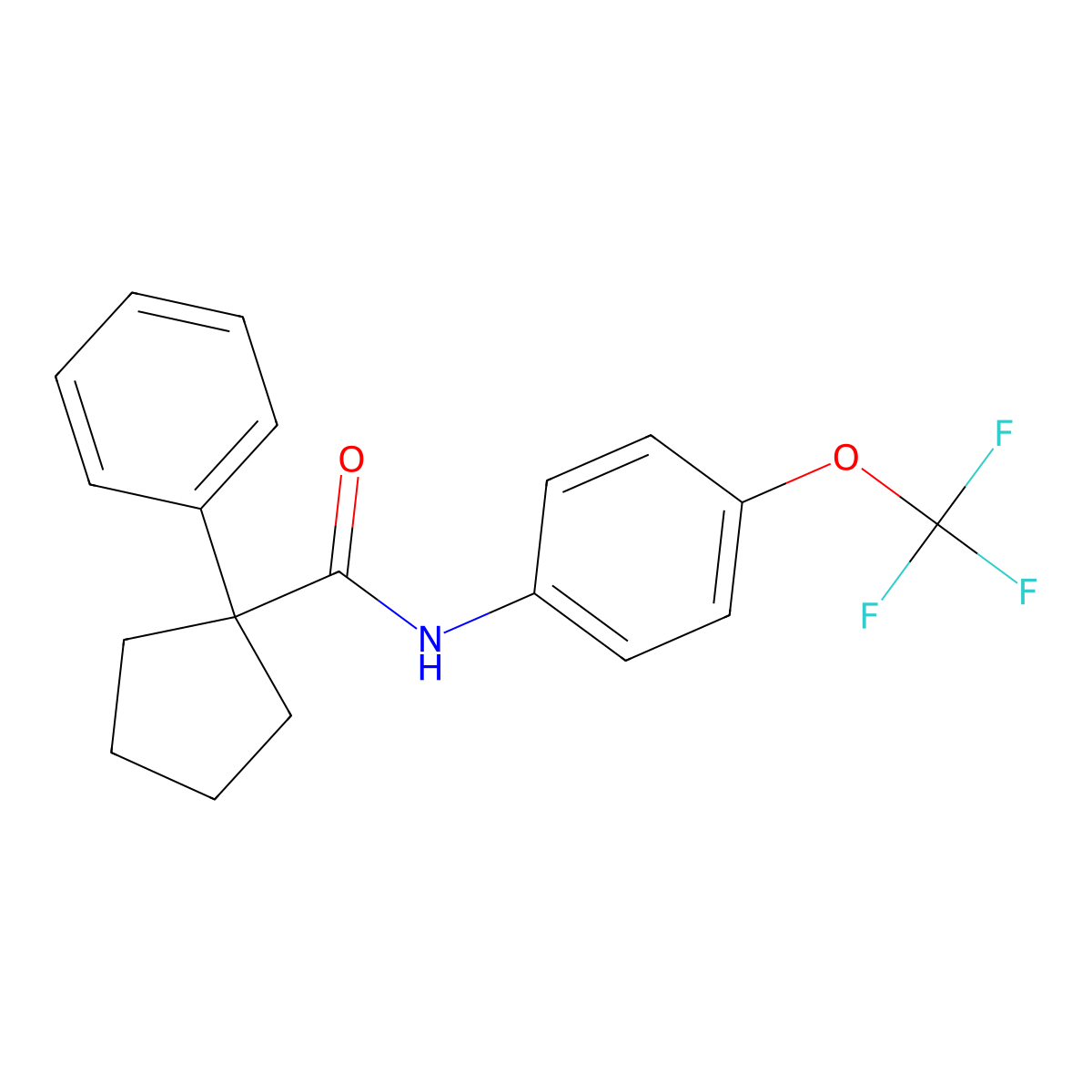 1-phenyl-N-[4-(trifluoromethoxy)phenyl]cyclopentane-1-carboxamide molecular structure, CAS 1024081-90-0