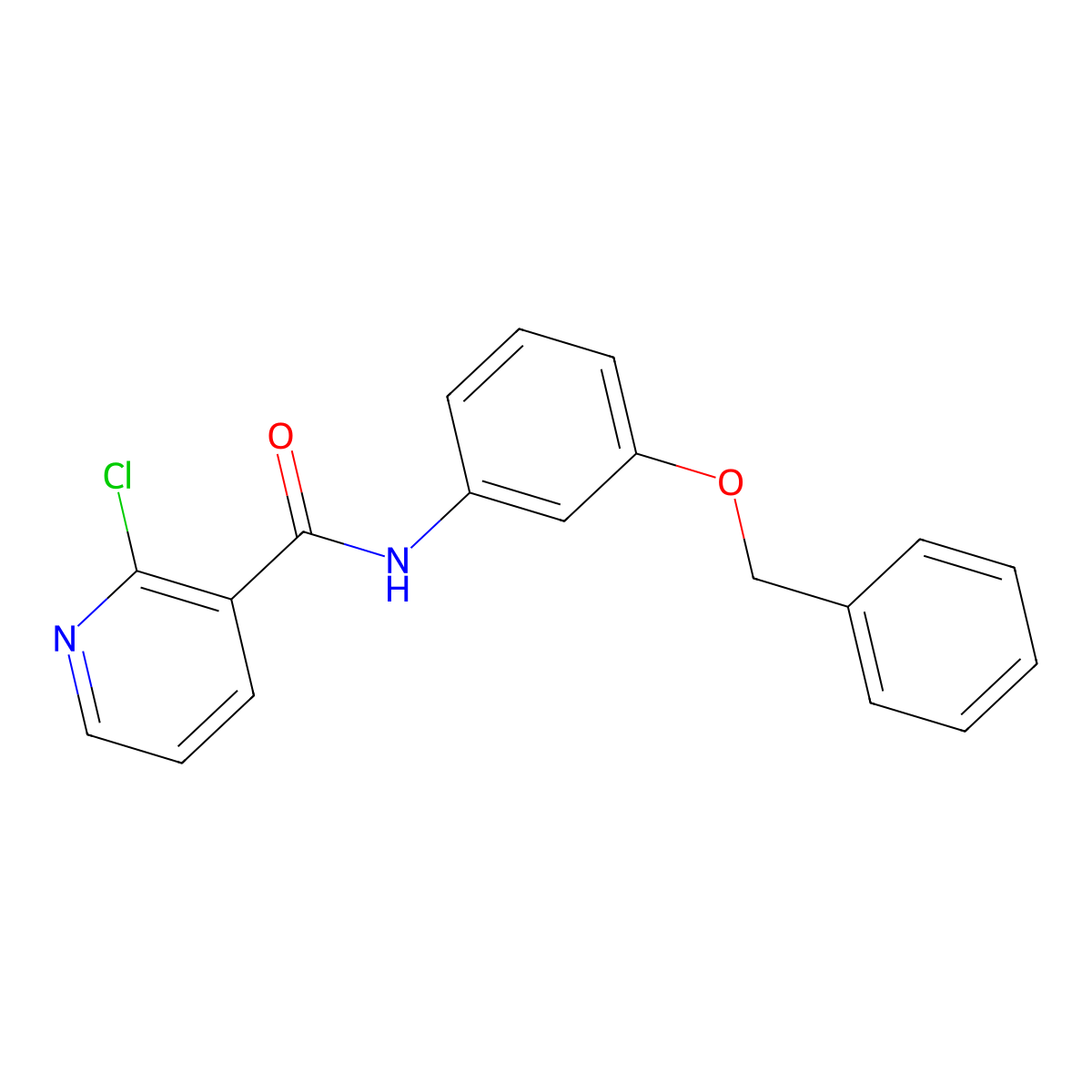 2-chloro-N-(3-phenylmethoxyphenyl)pyridine-3-carboxamide molecular structure, CAS 1024082-63-0