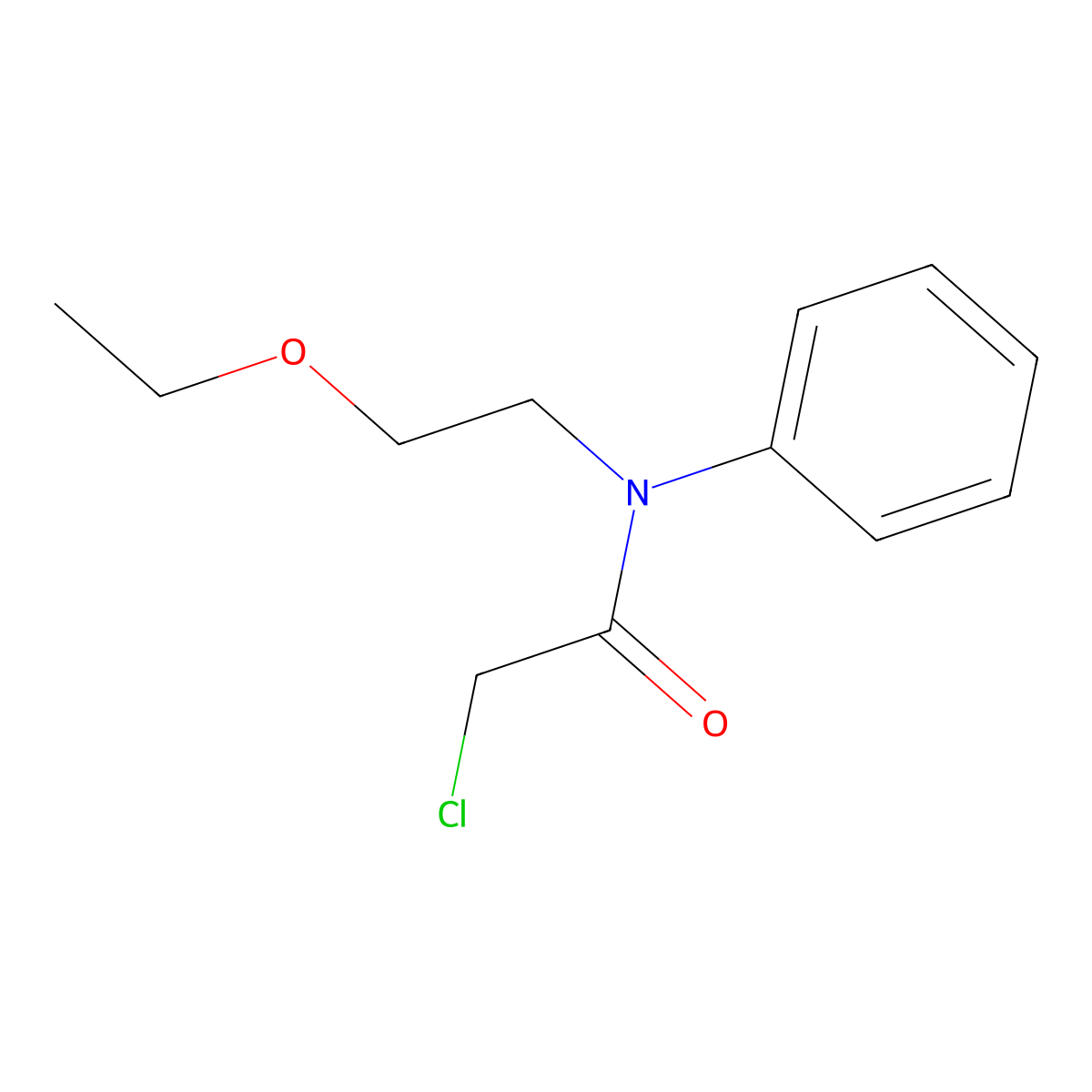 Acetanilide, 2-chloro-N-(2-ethoxyethyl)- molecular structure, CAS 102411-00-7
